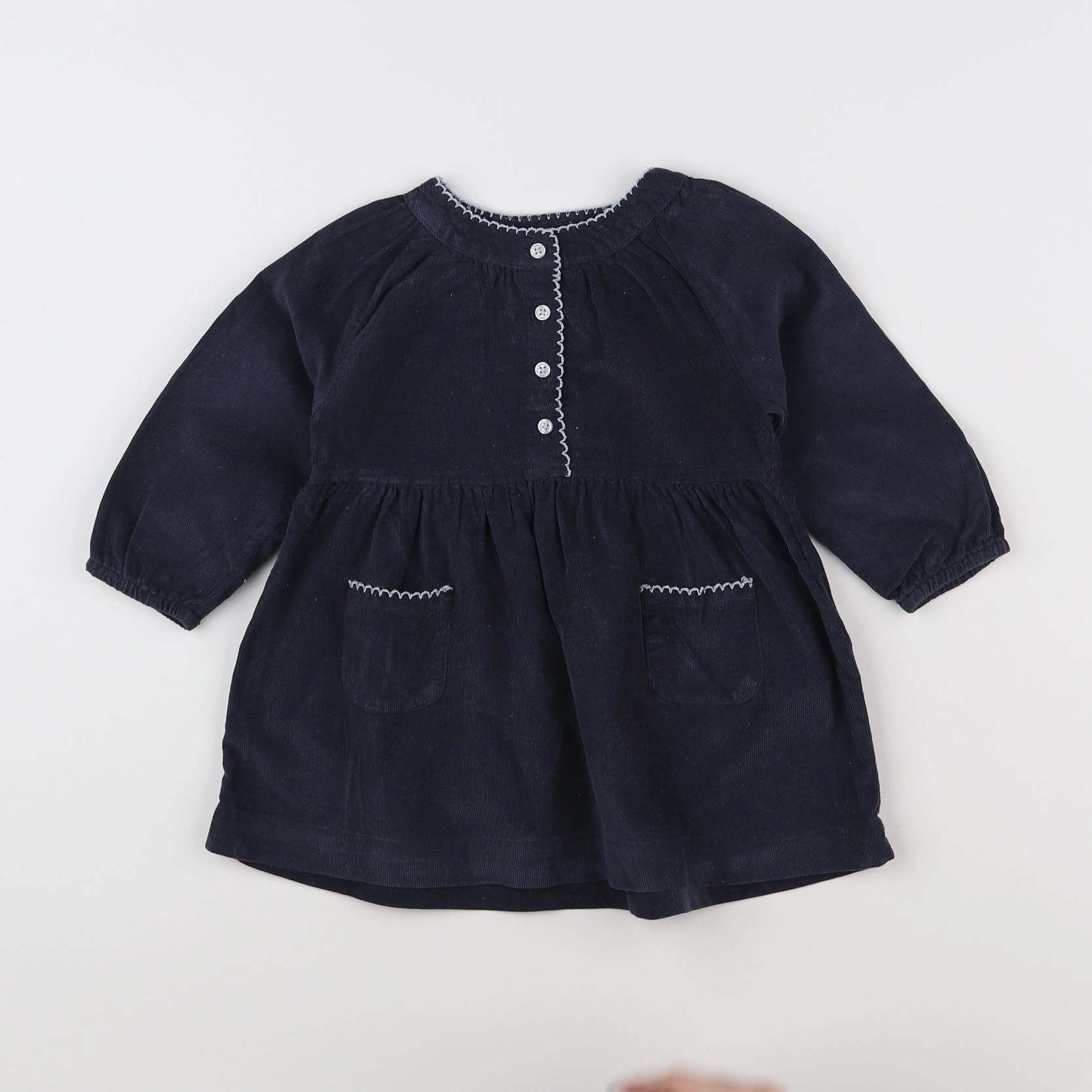 Boutchou - robe bleu, blanc - 12 mois