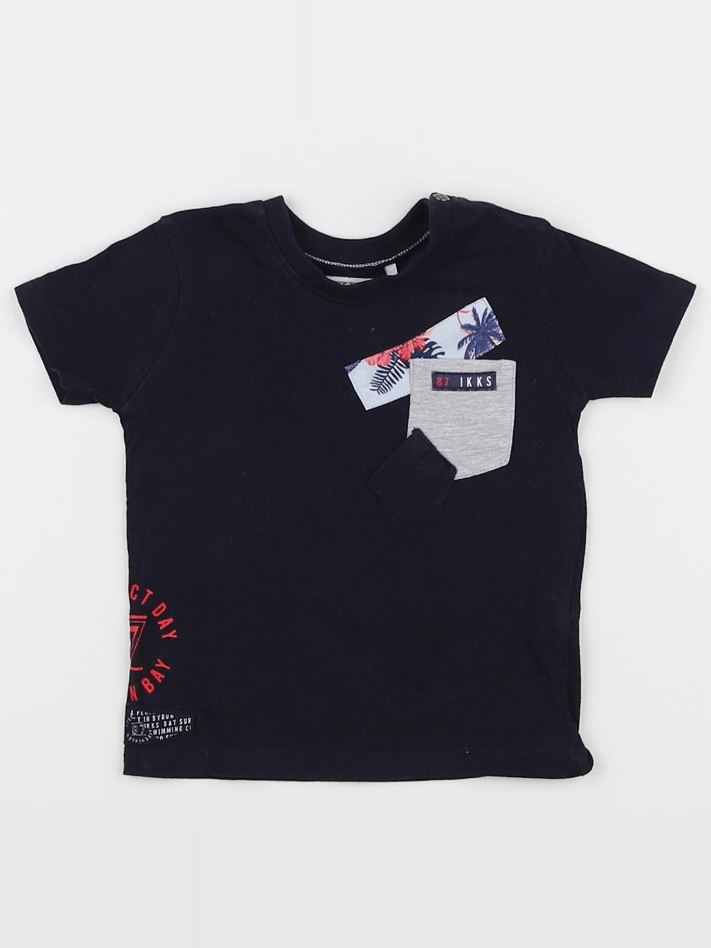 IKKS - tee-shirt bleu, gris - 6 mois