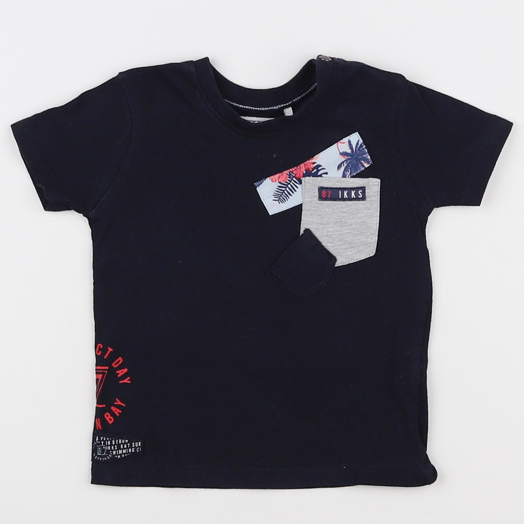 IKKS - tee-shirt bleu, gris - 6 mois
