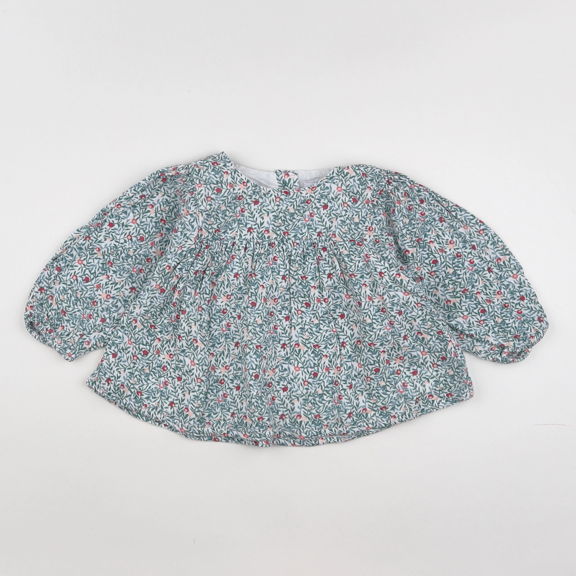 Vertbaudet - blouse vert, rose - 12 mois