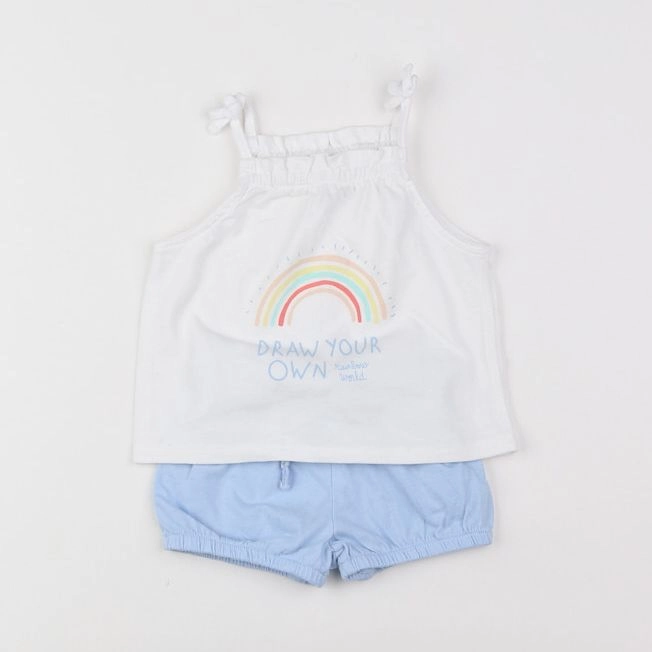 Vertbaudet - ensemble bleu, blanc - 3 mois