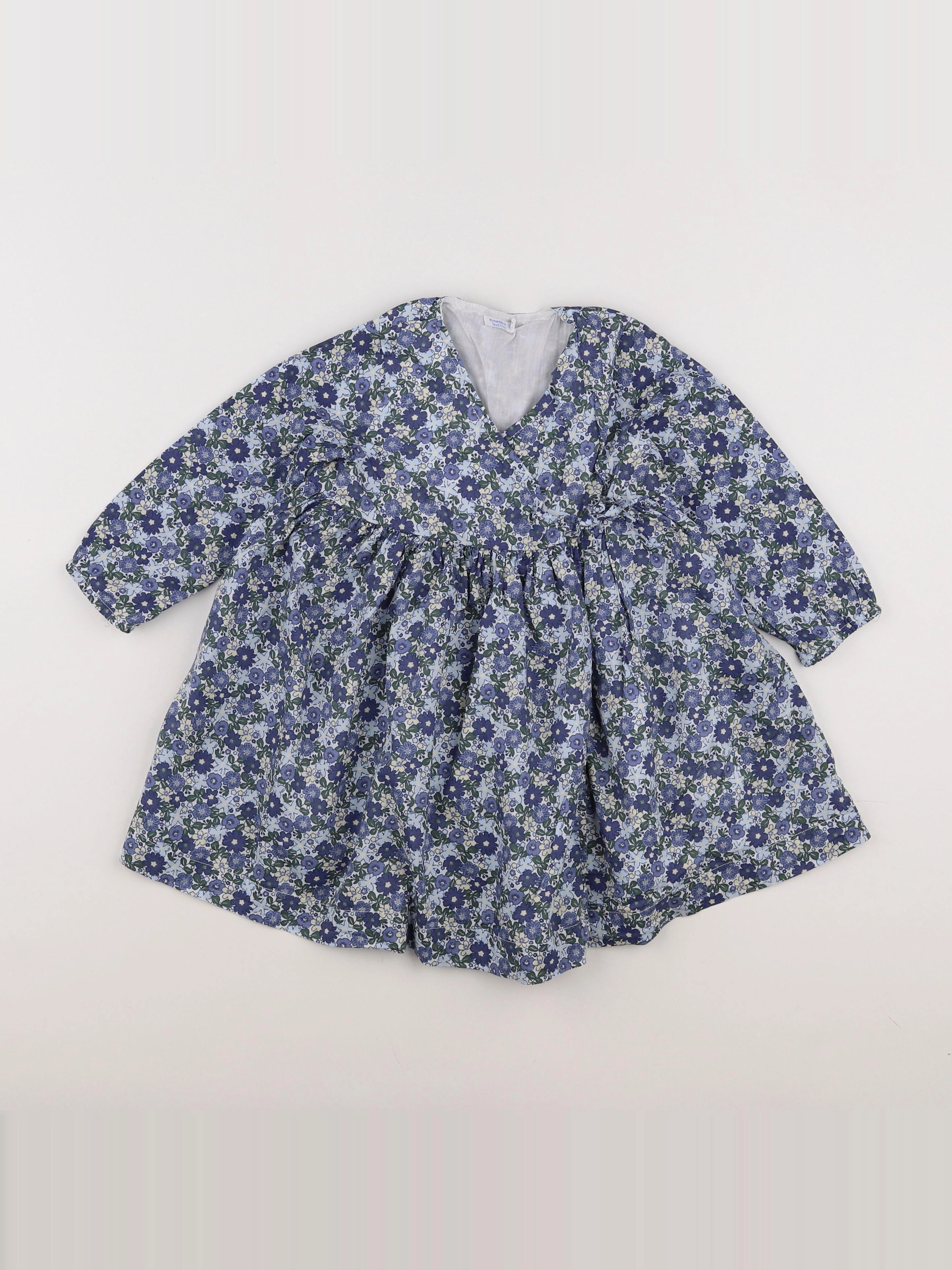 Boutchou - robe blanc, bleu - 2 ans