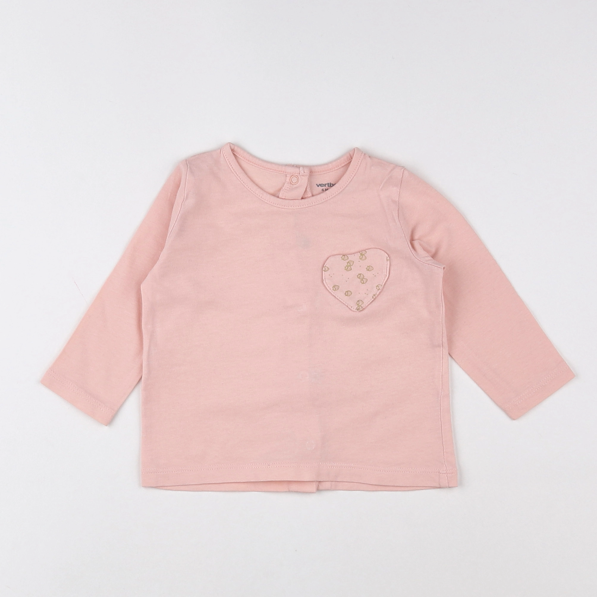 Vertbaudet - tee-shirt rose - 6 mois