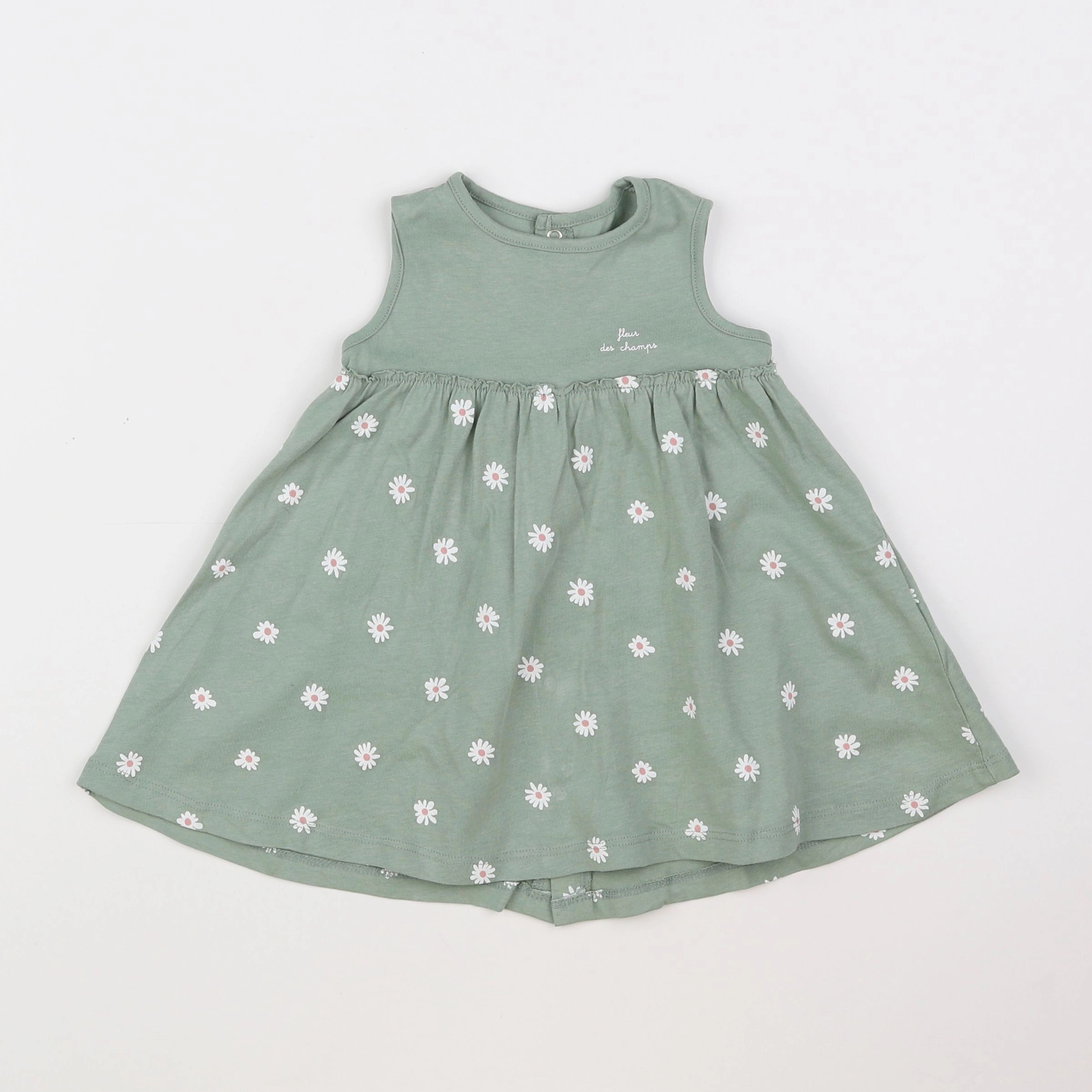 Vertbaudet - robe vert - 9 mois