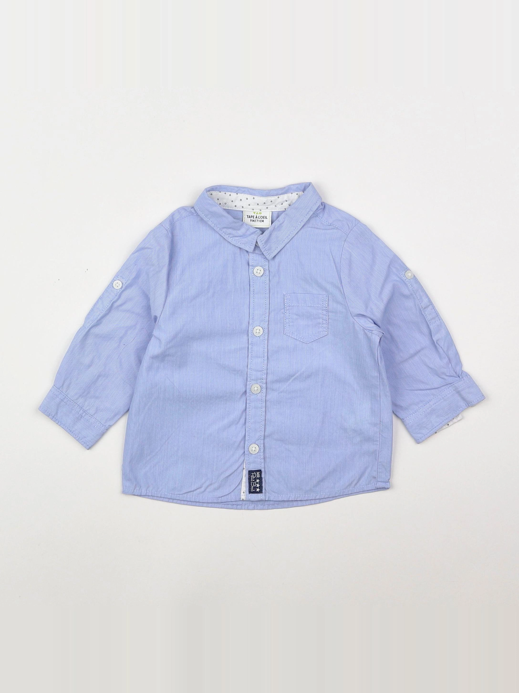 Tape à l'oeil - chemise bleu - 9 mois