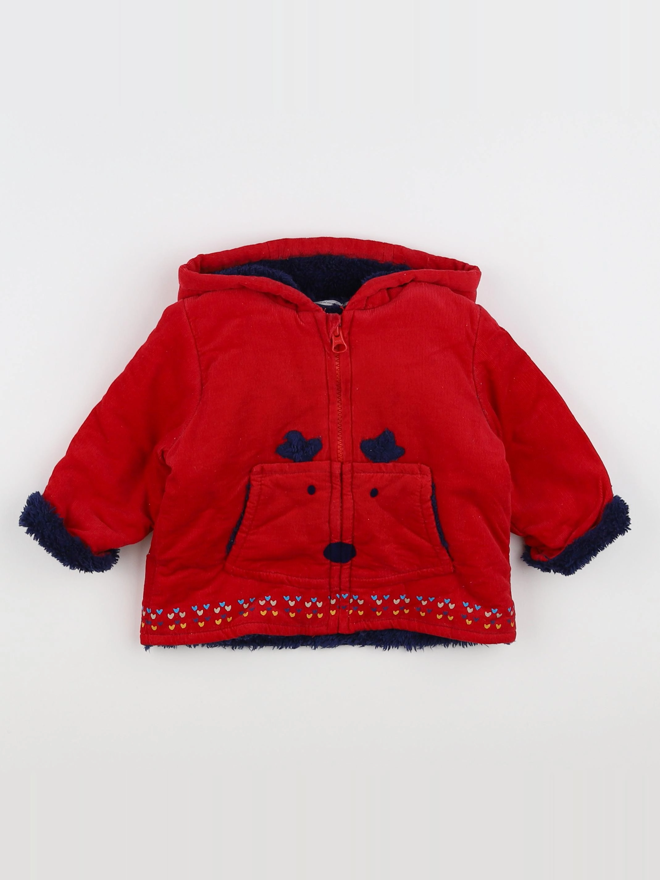 Catimini - veste doublé rouge - 9 mois