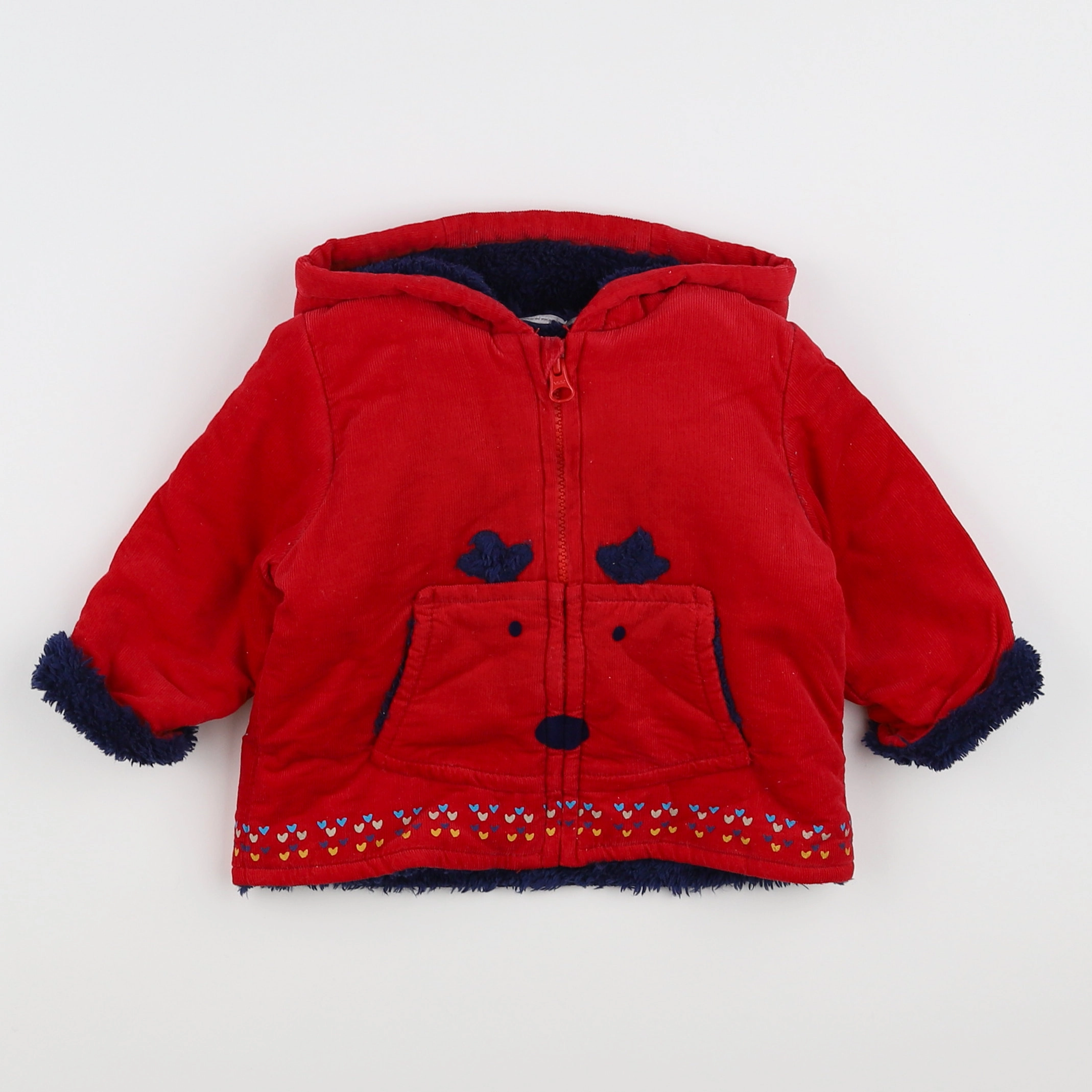 Catimini - veste doublé rouge - 9 mois