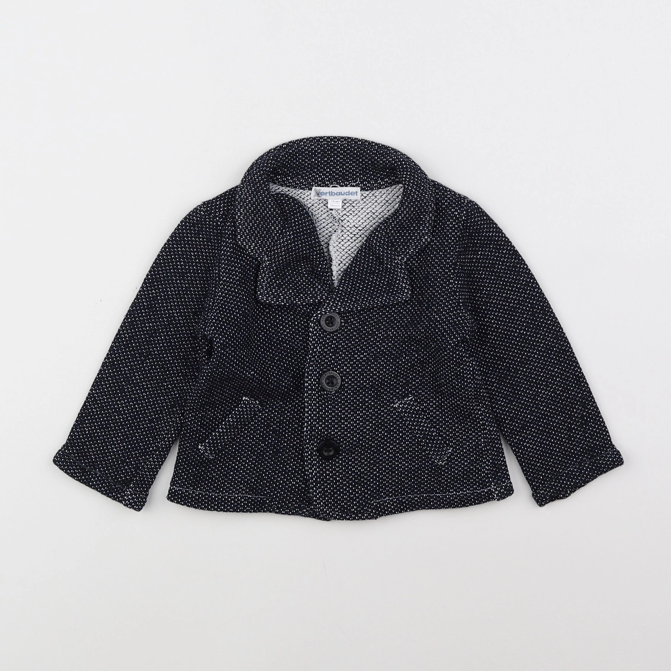 Vertbaudet - veste bleu - 12 mois
