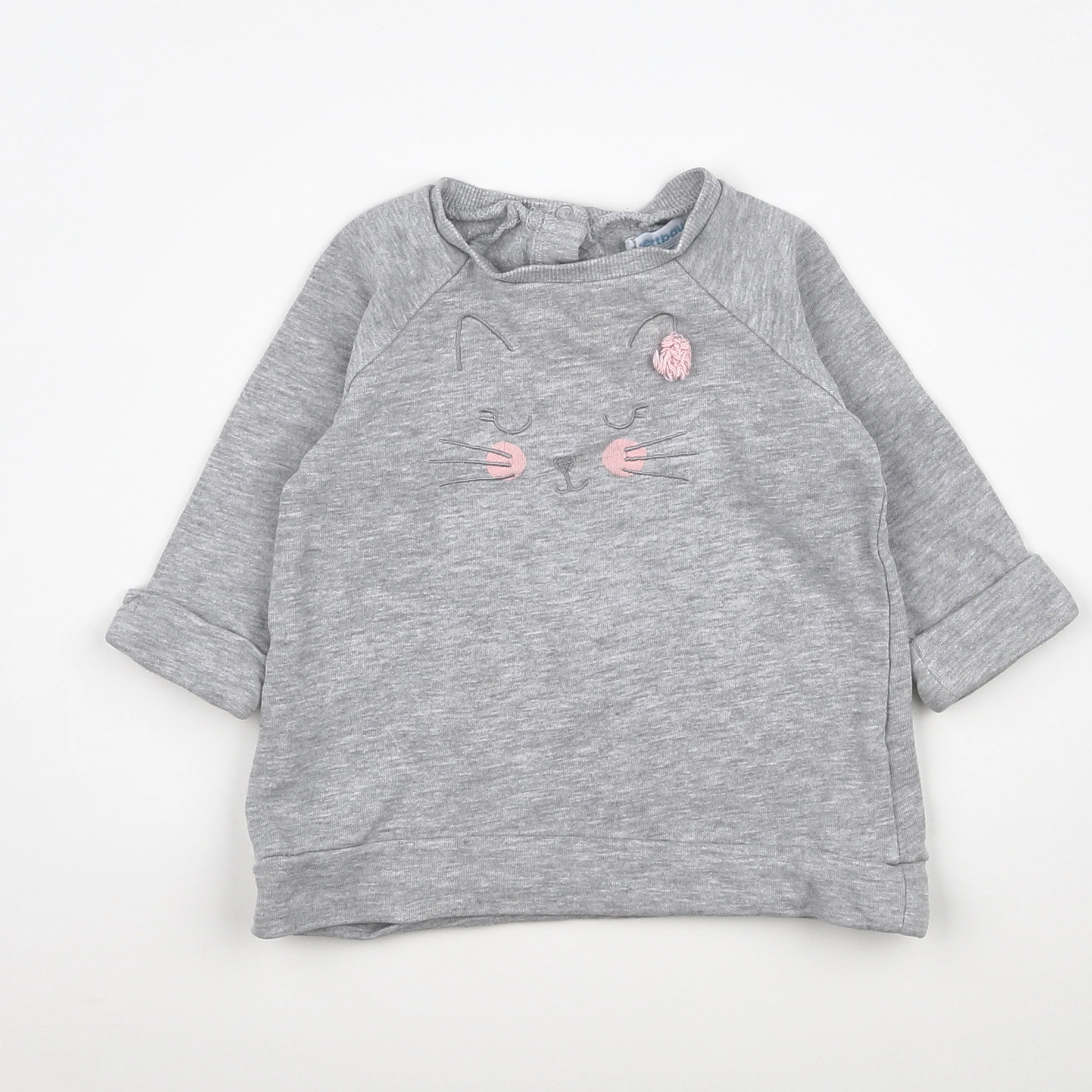 Vertbaudet - sweat gris - 12 mois