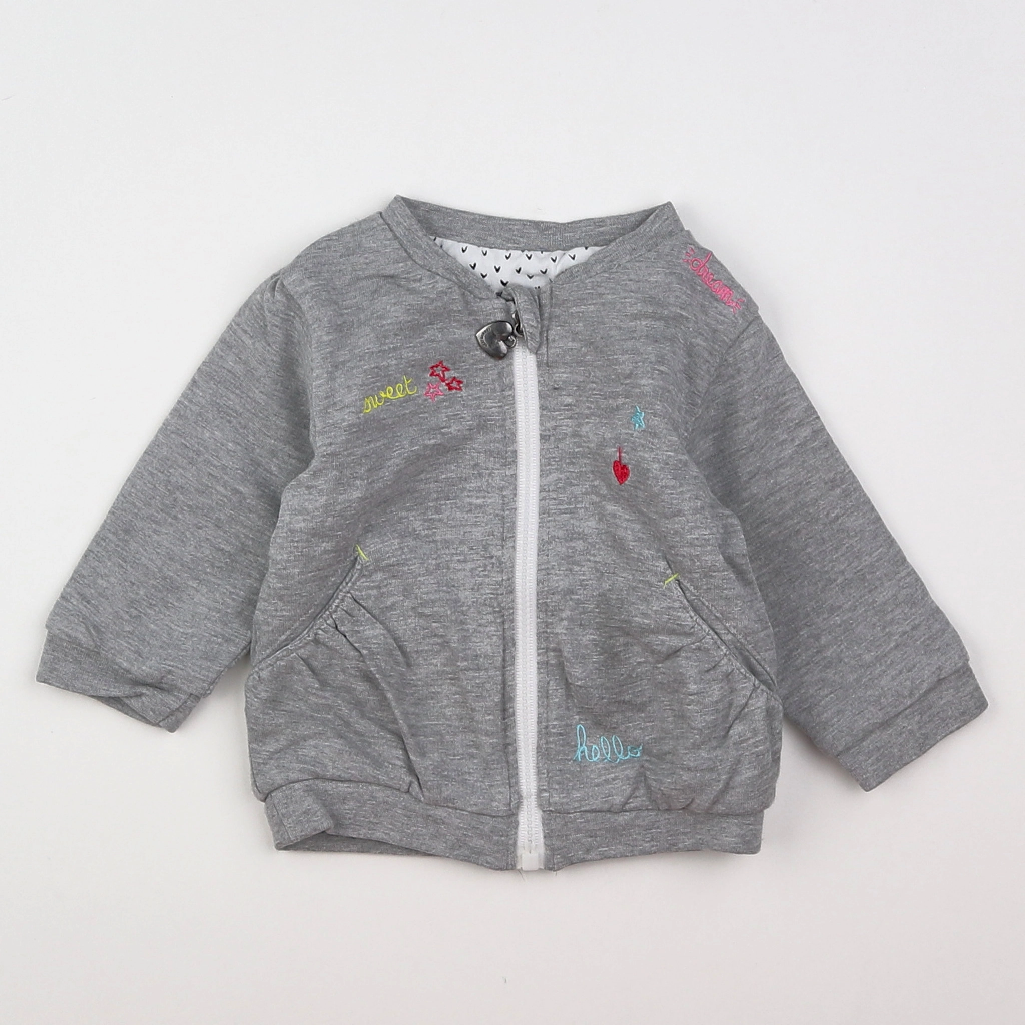 Vertbaudet - sweat gris - 3 mois