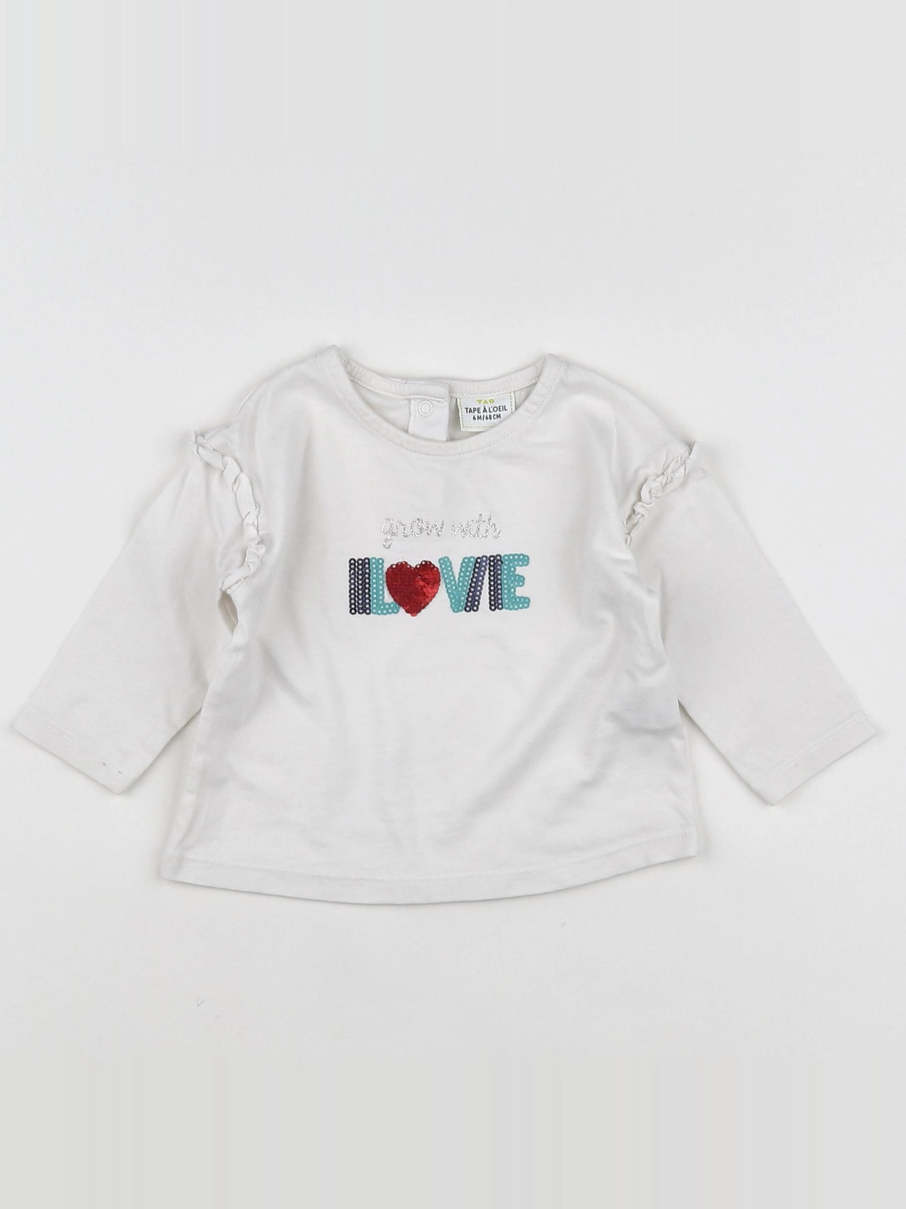 Tape à l'oeil - tee-shirt blanc - 6 mois