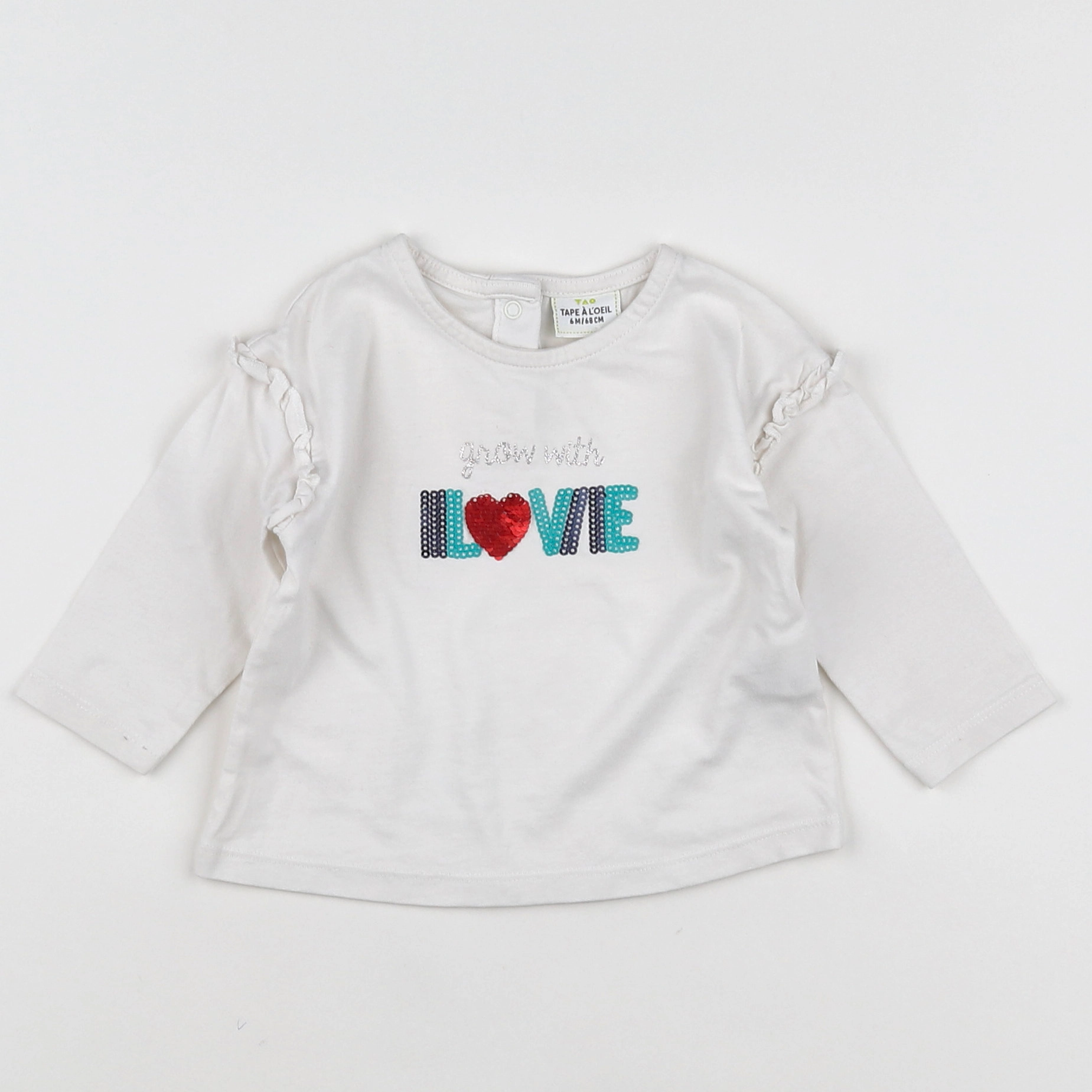 Tape à l'oeil - tee-shirt blanc - 6 mois
