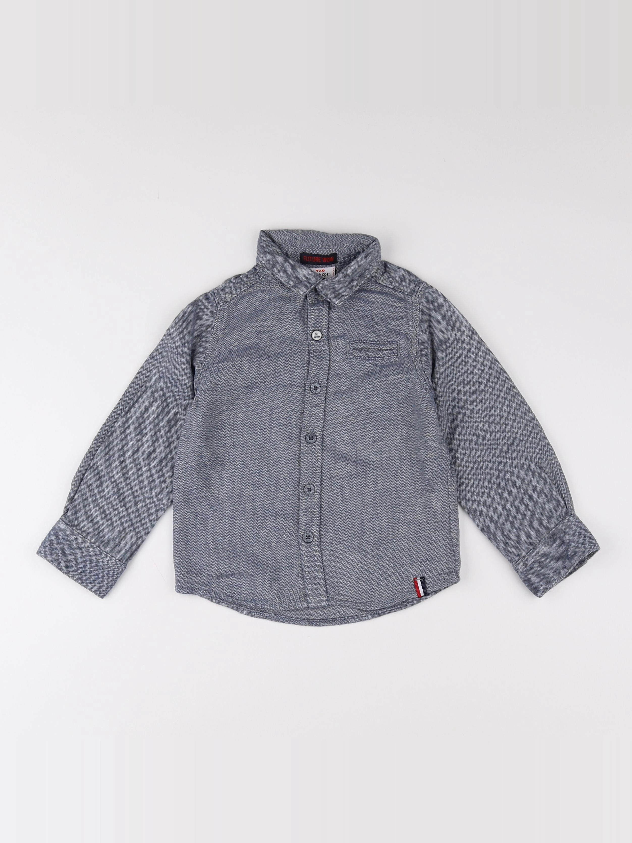 Tape à l'oeil - chemise bleu, blanc - 6 ans