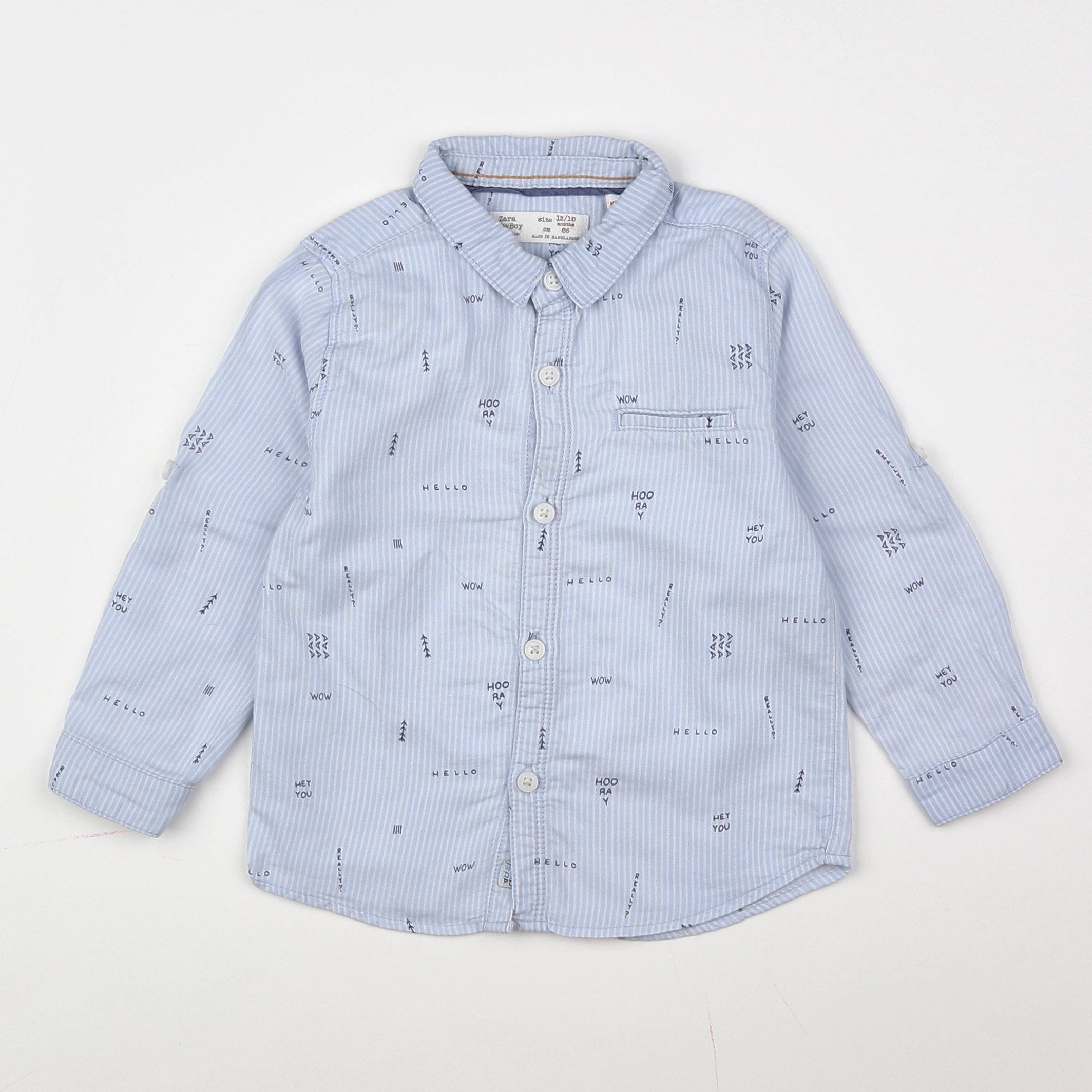 Zara - chemise bleu - 12/18 mois