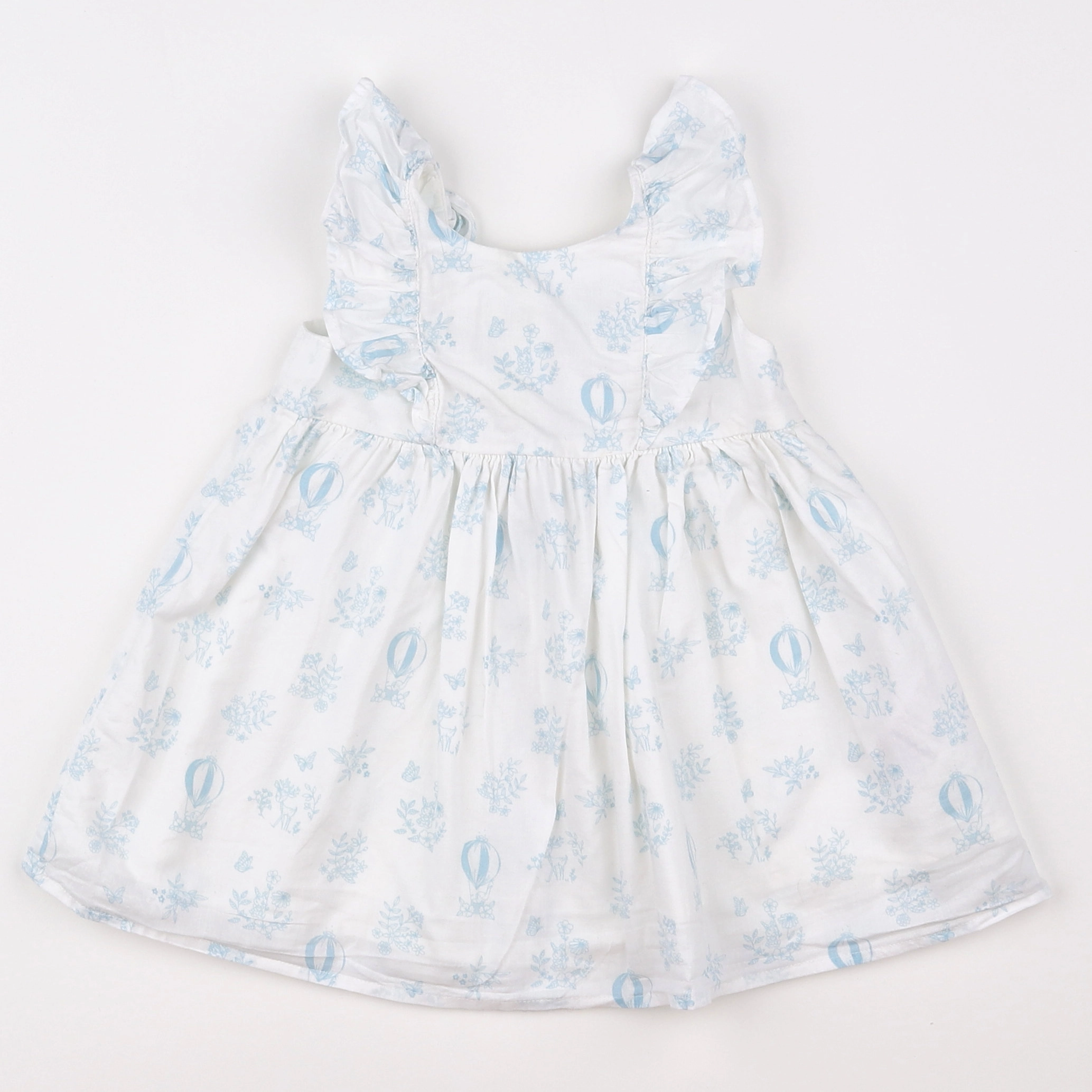Vertbaudet - robe blanc, bleu - 9 mois