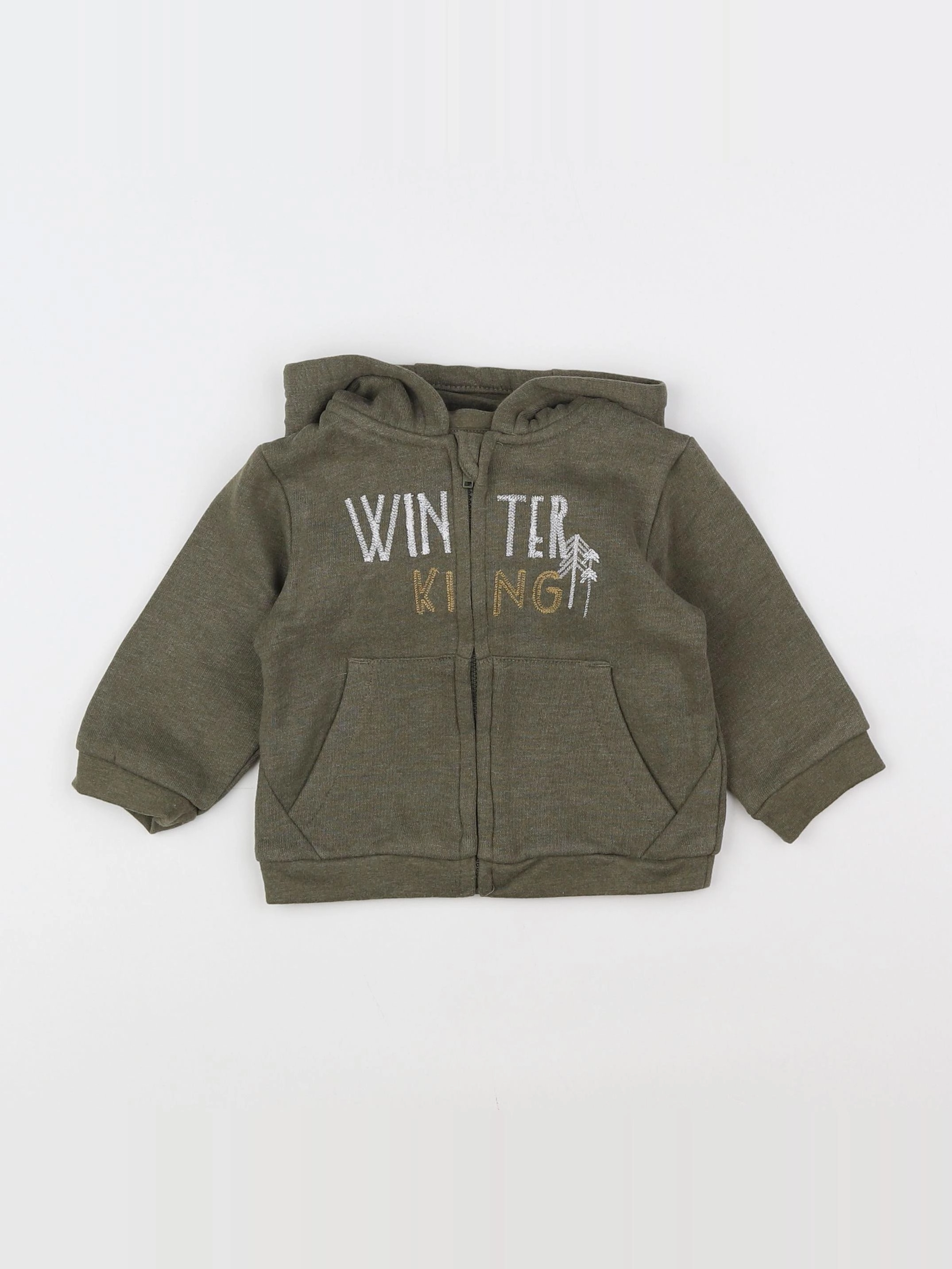 Vertbaudet - sweat vert - 9 mois