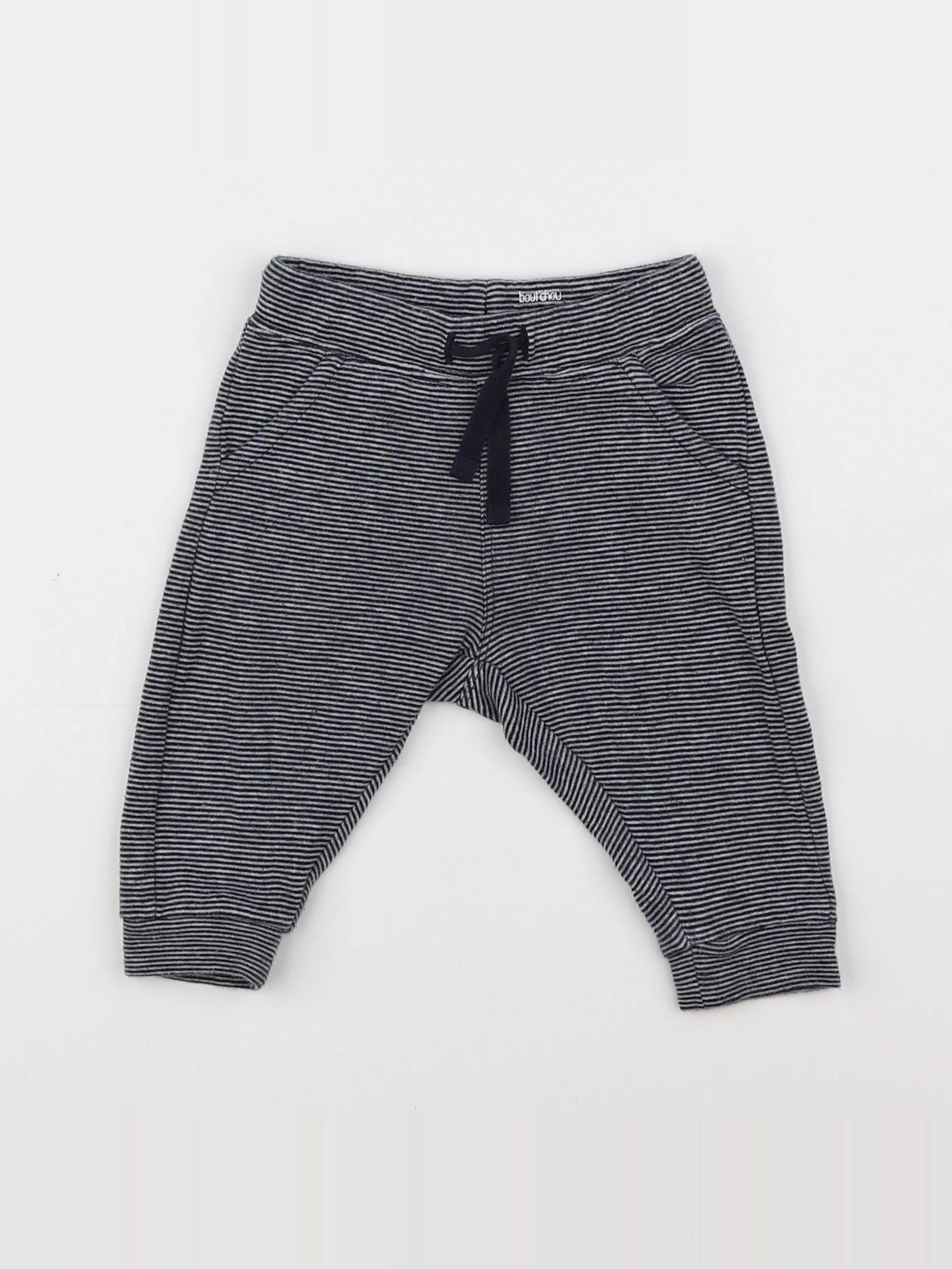 Boutchou - pantalon bleu, gris - 6 mois