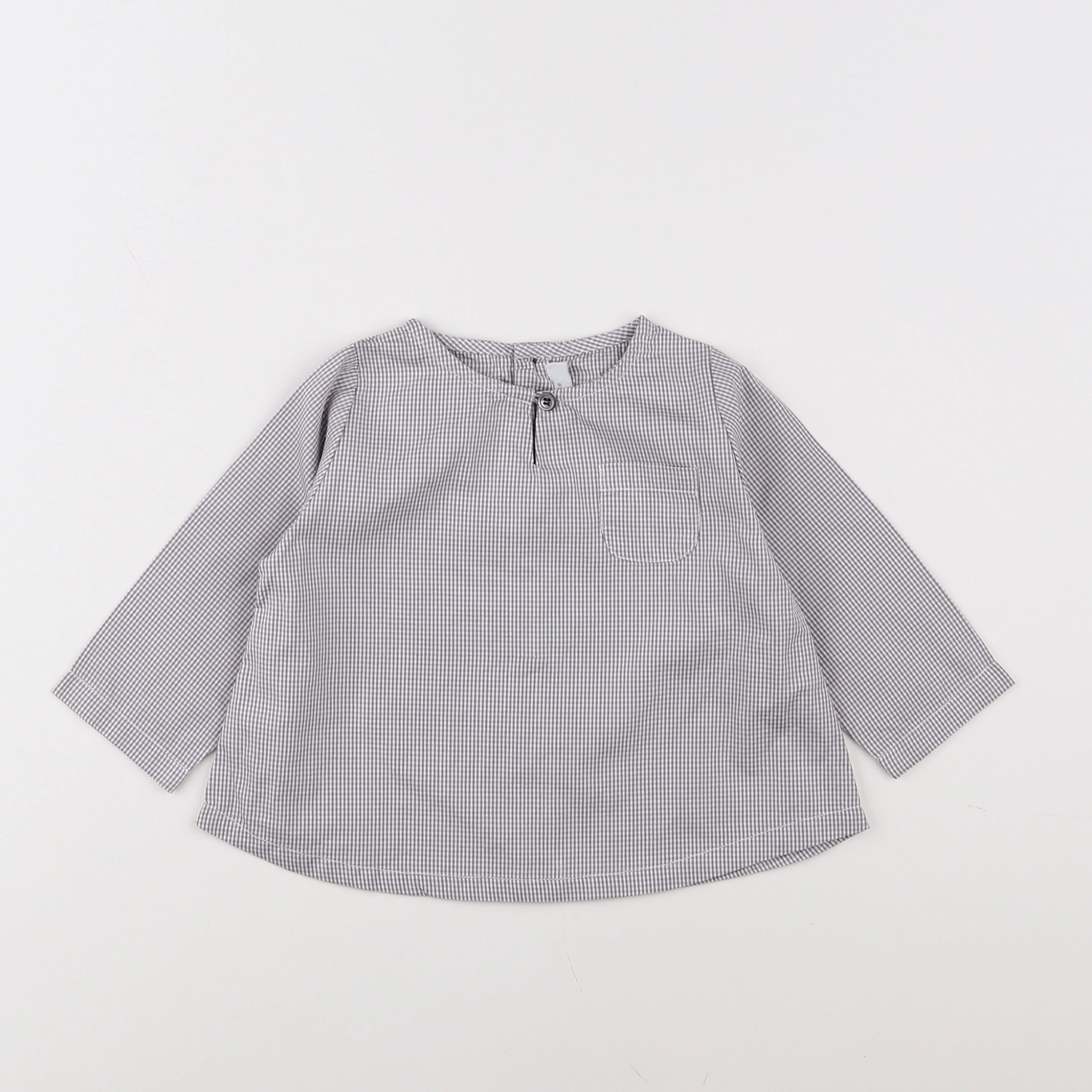 Petite Lucette - blouse gris, blanc - 12 mois