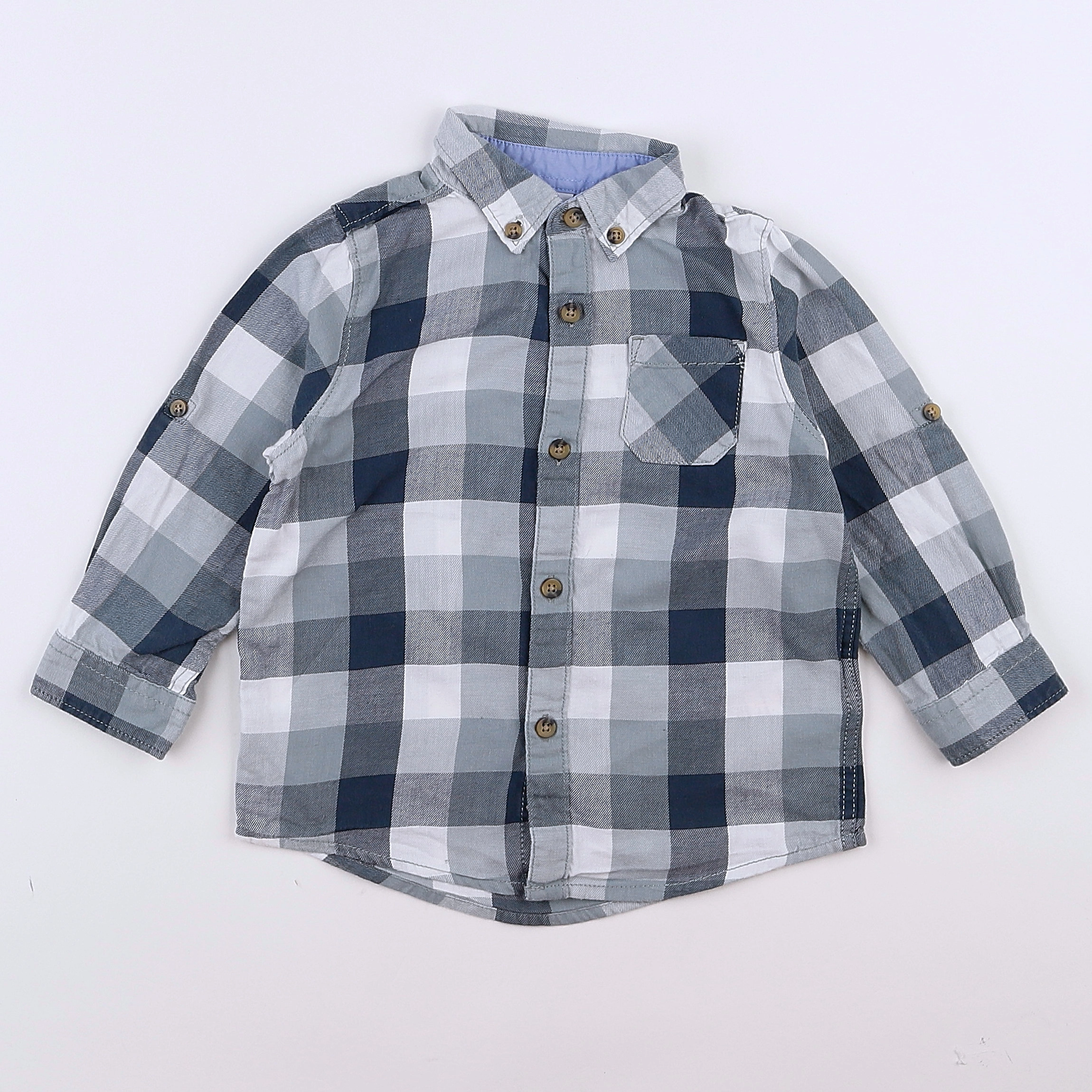 Vertbaudet - chemise blanc, vert - 3 ans