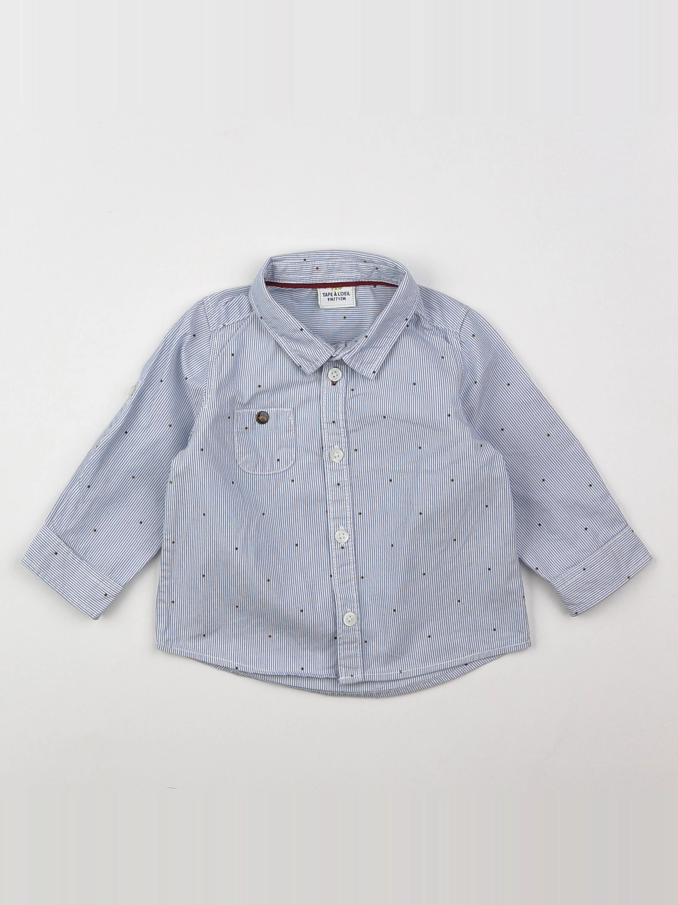 Tape à l'oeil - chemise blanc, bleu - 9 mois