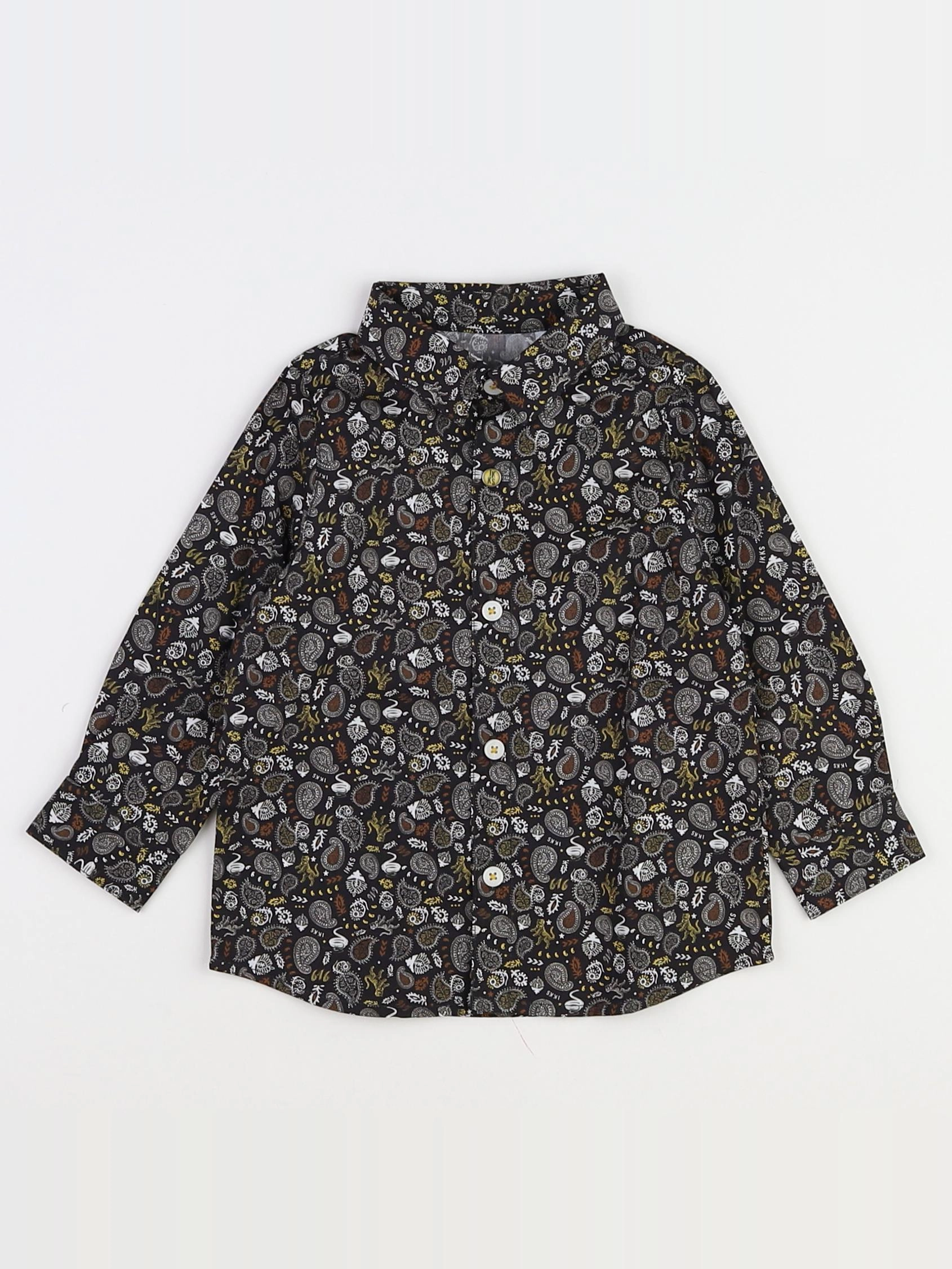IKKS - chemise noir, gris (neuf) - 12 mois