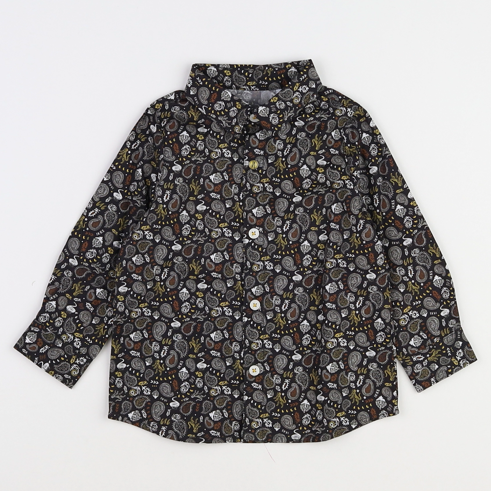 IKKS - chemise noir, gris (neuf) - 12 mois