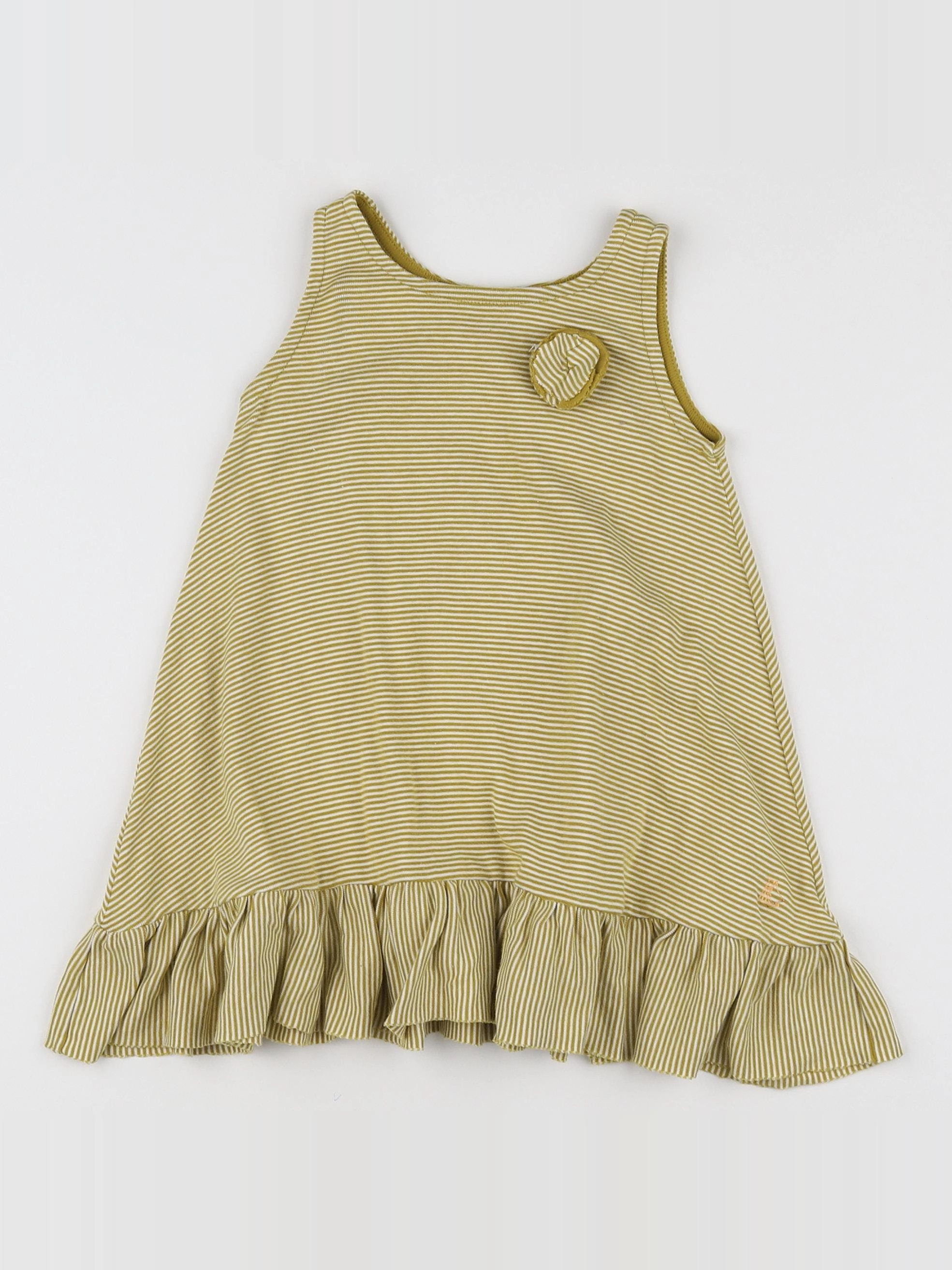 Petit Bateau - robe blanc, jaune - 18 mois