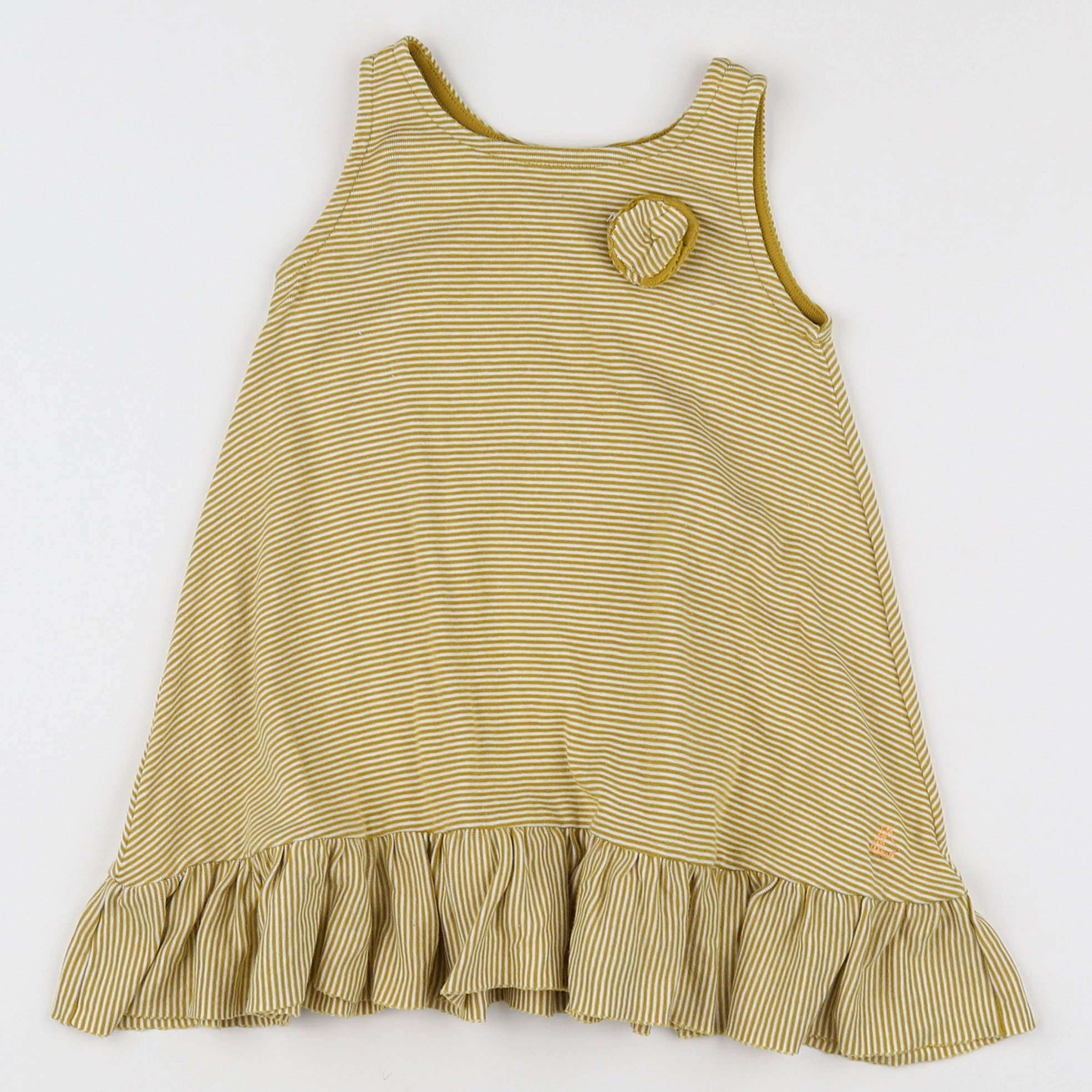 Petit Bateau - robe blanc, jaune - 18 mois