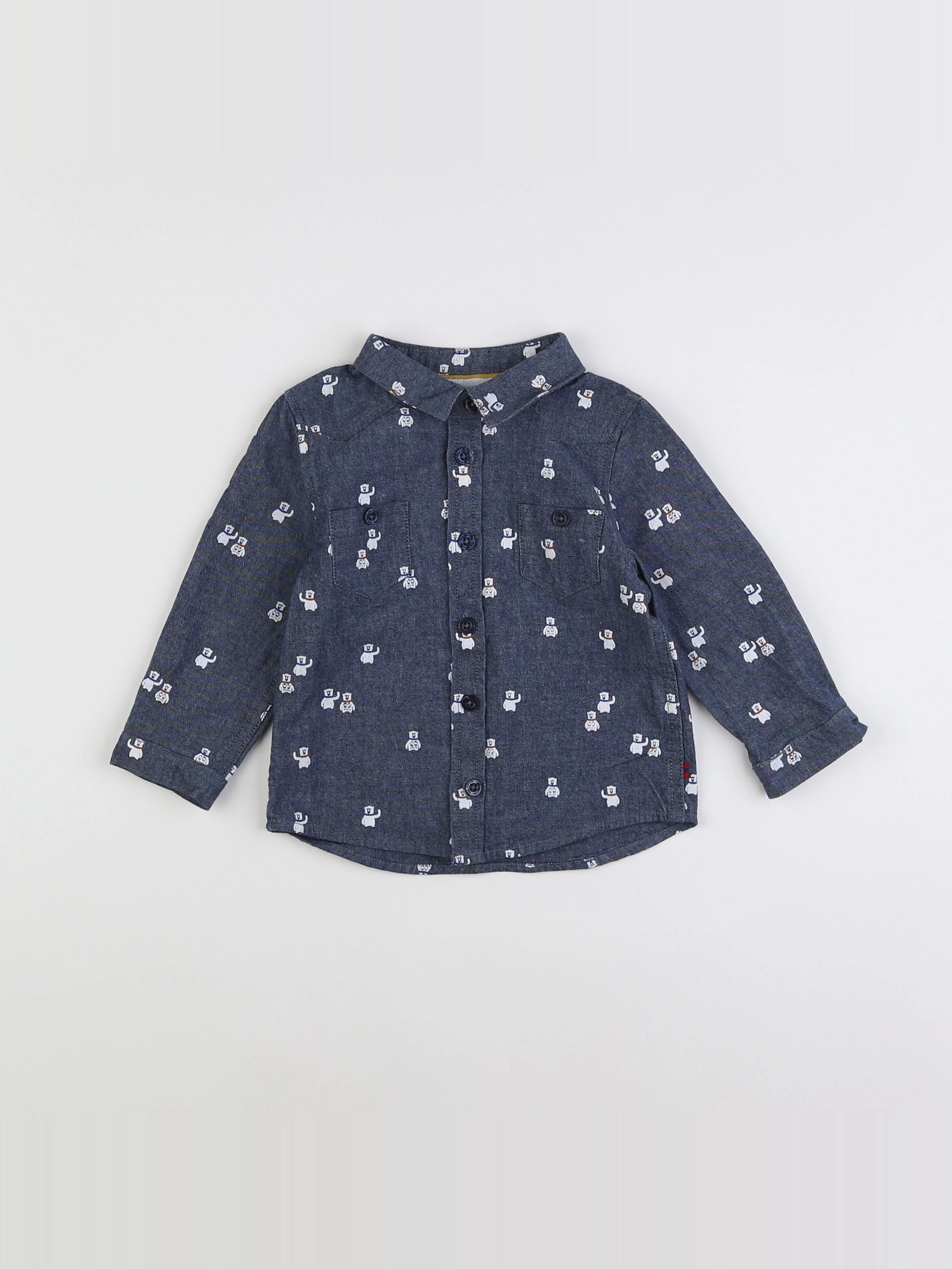 Cadet Rousselle - chemise bleu, blanc - 18 mois