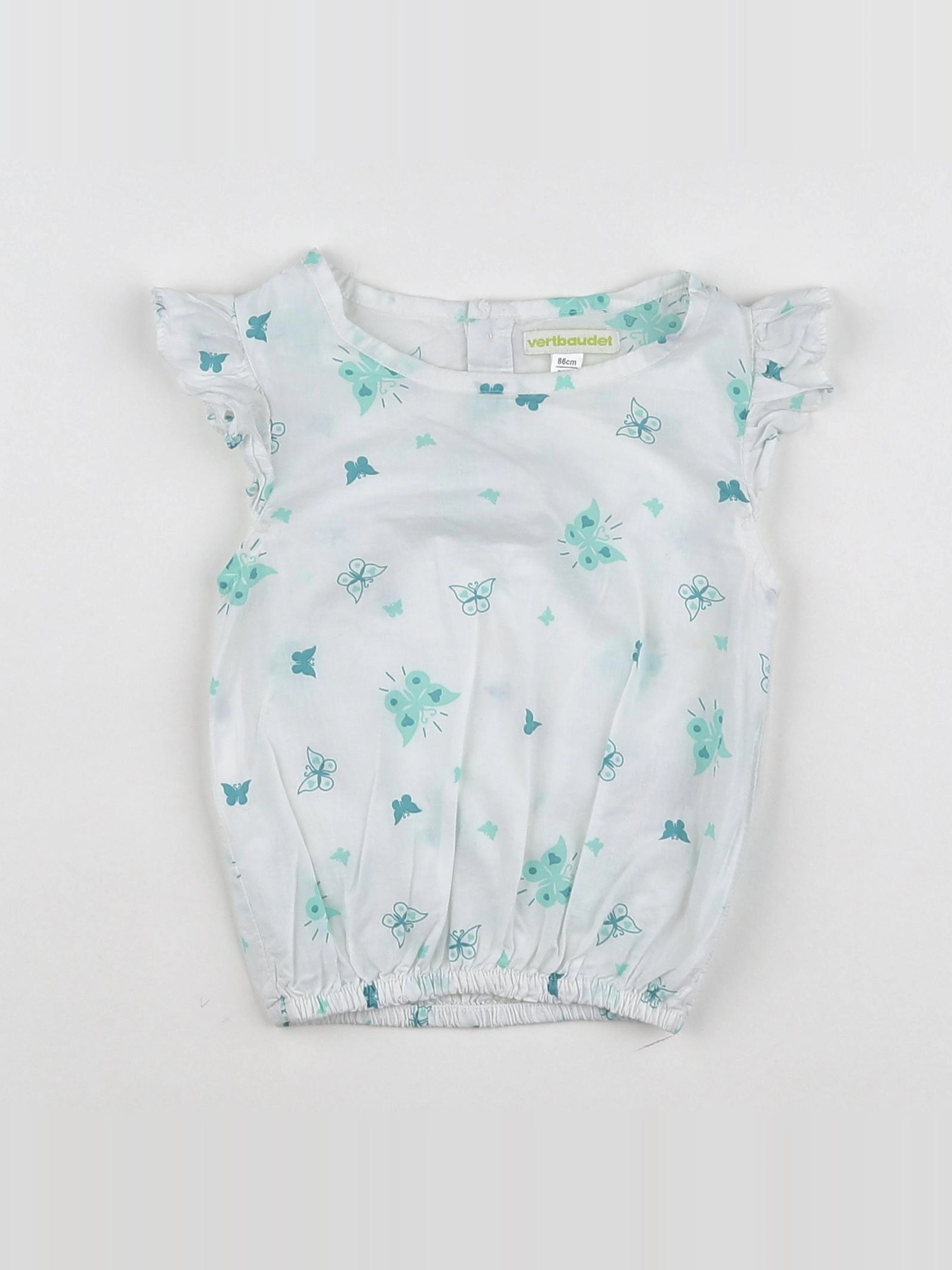 Vertbaudet - blouse Blanc,Vert - 2 ans