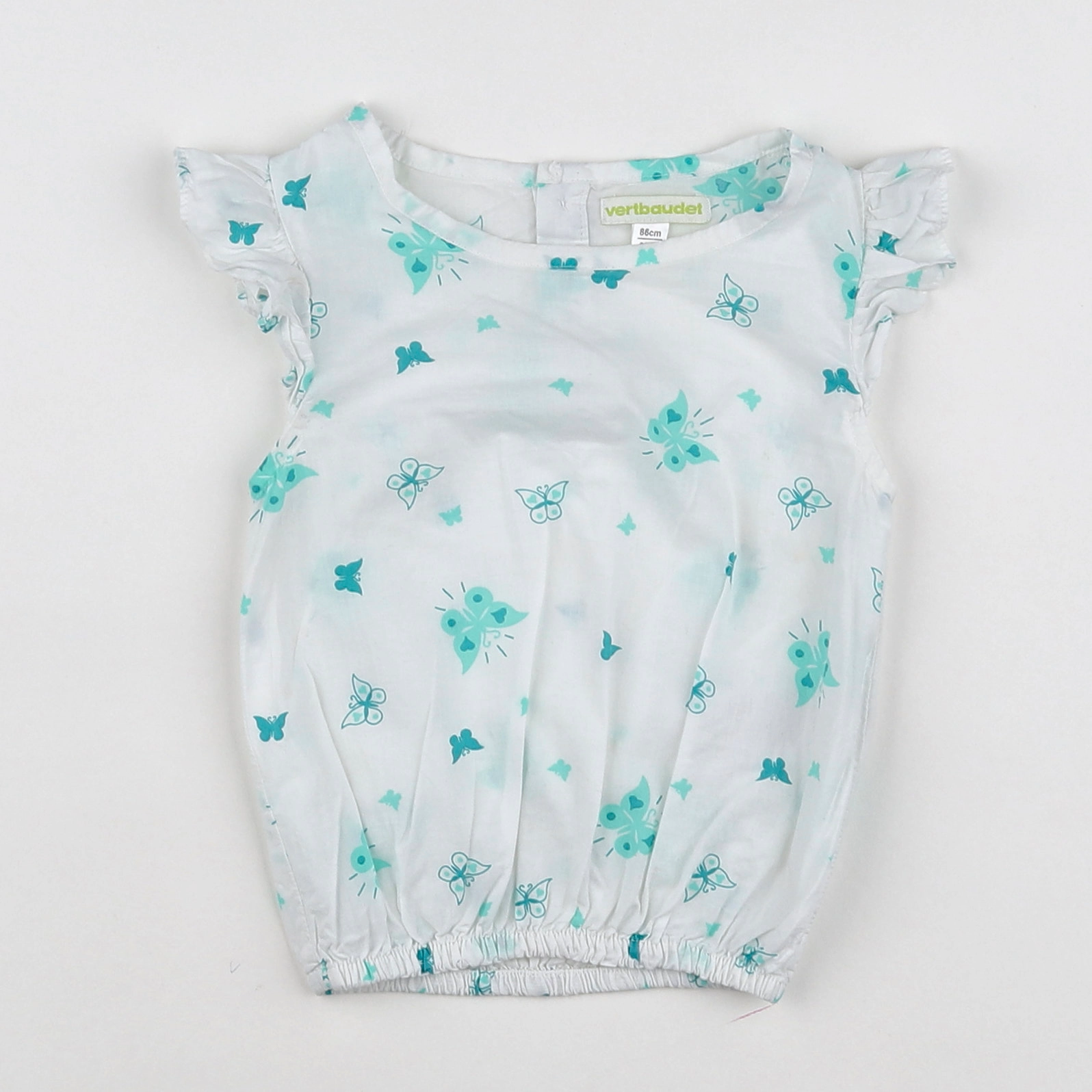 Vertbaudet - blouse Blanc,Vert - 2 ans