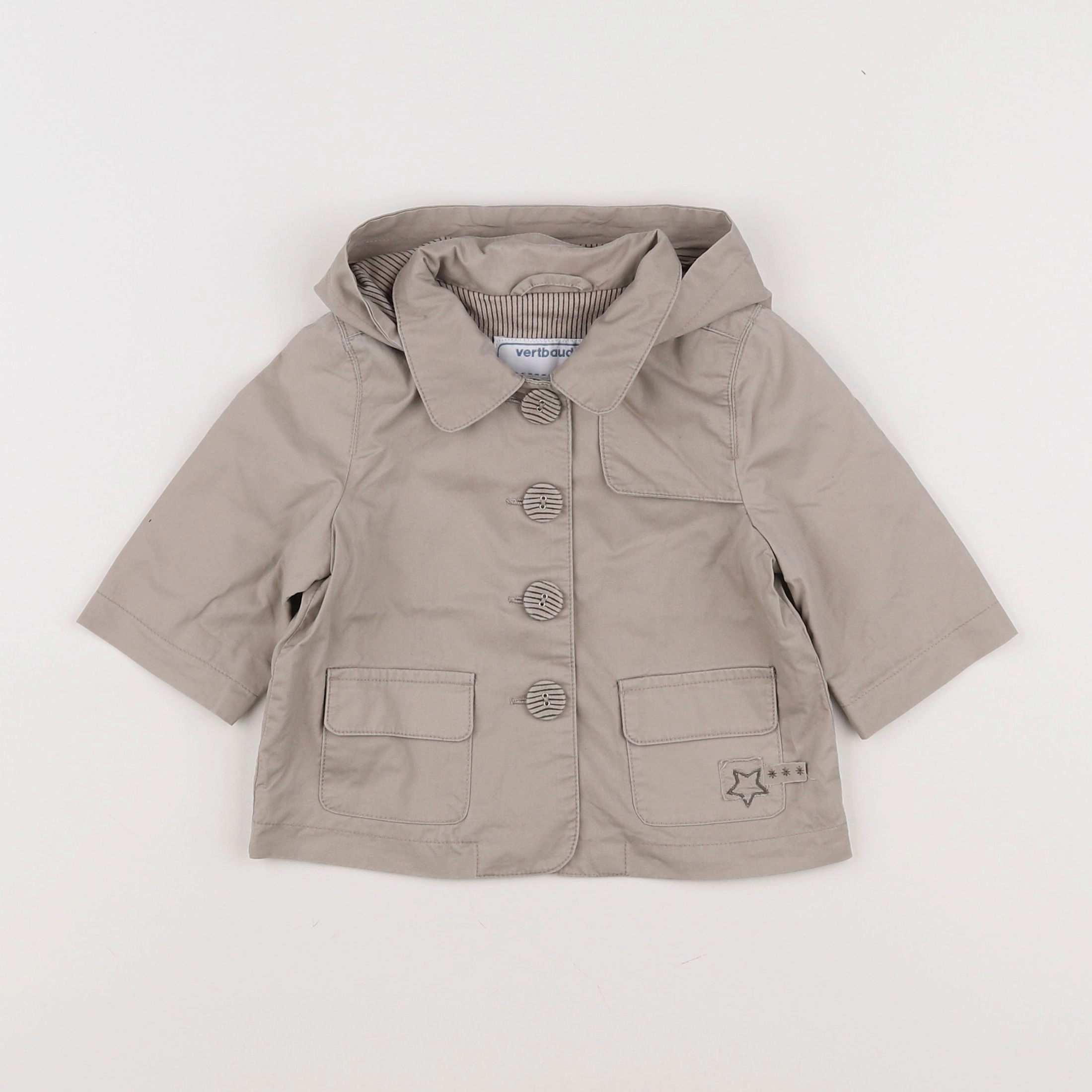 Vertbaudet - trench beige - 3 mois