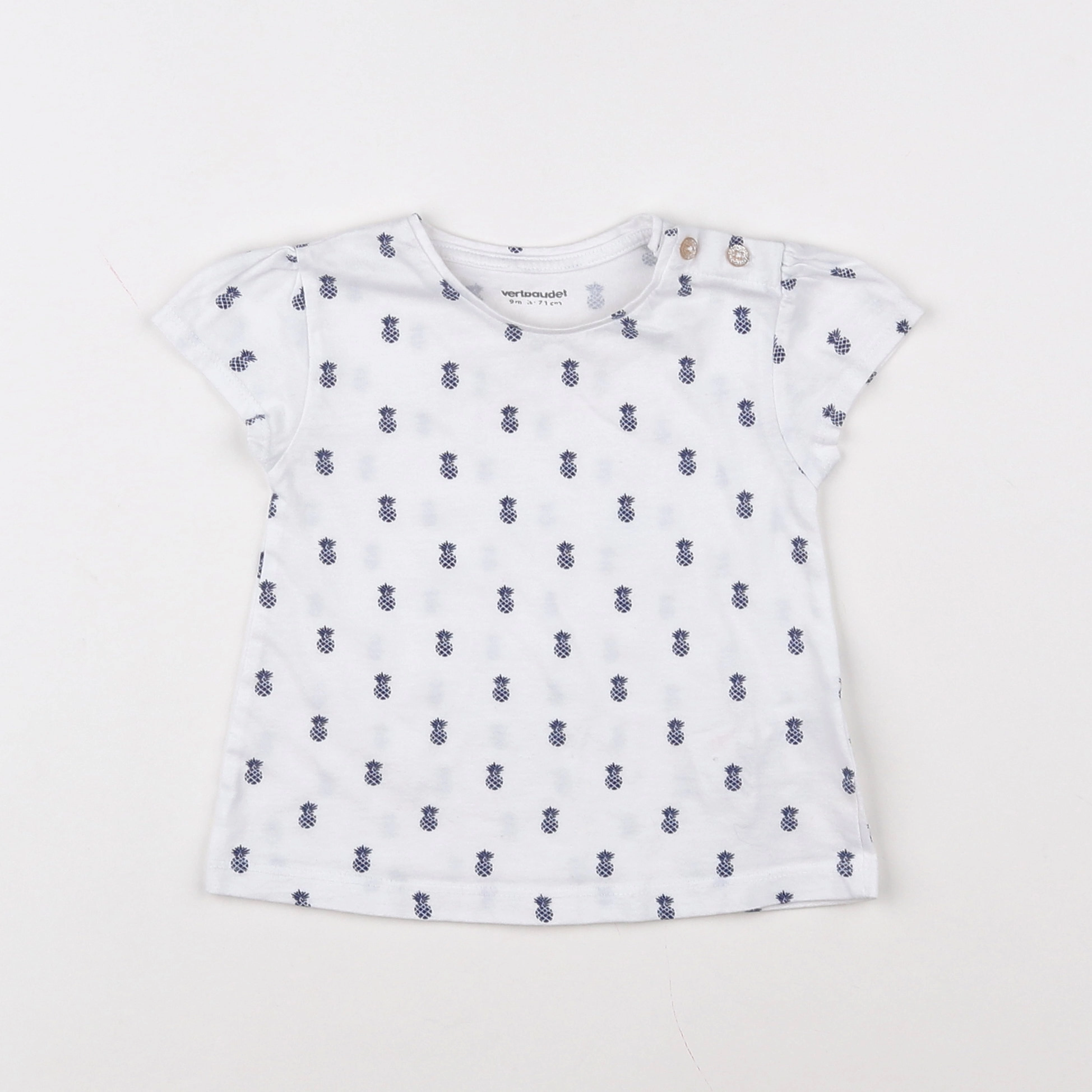 Vertbaudet - tee-shirt blanc - 9 mois