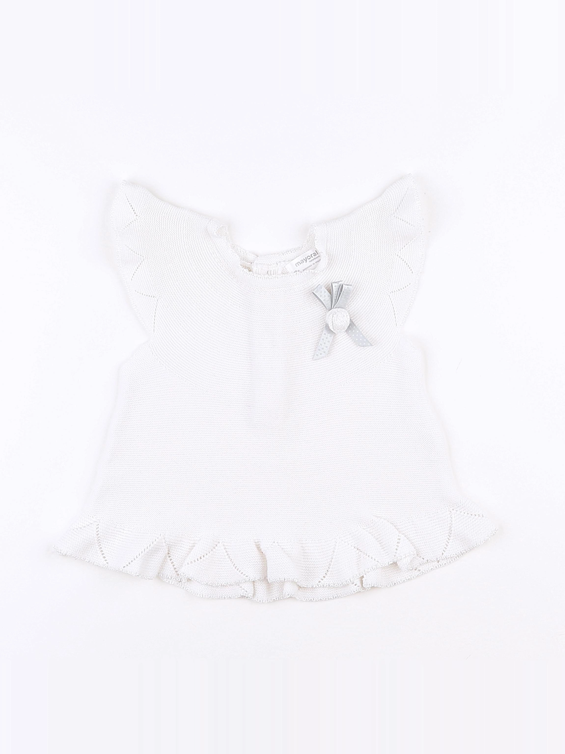 Mayoral - tee-shirt blanc - 12 mois