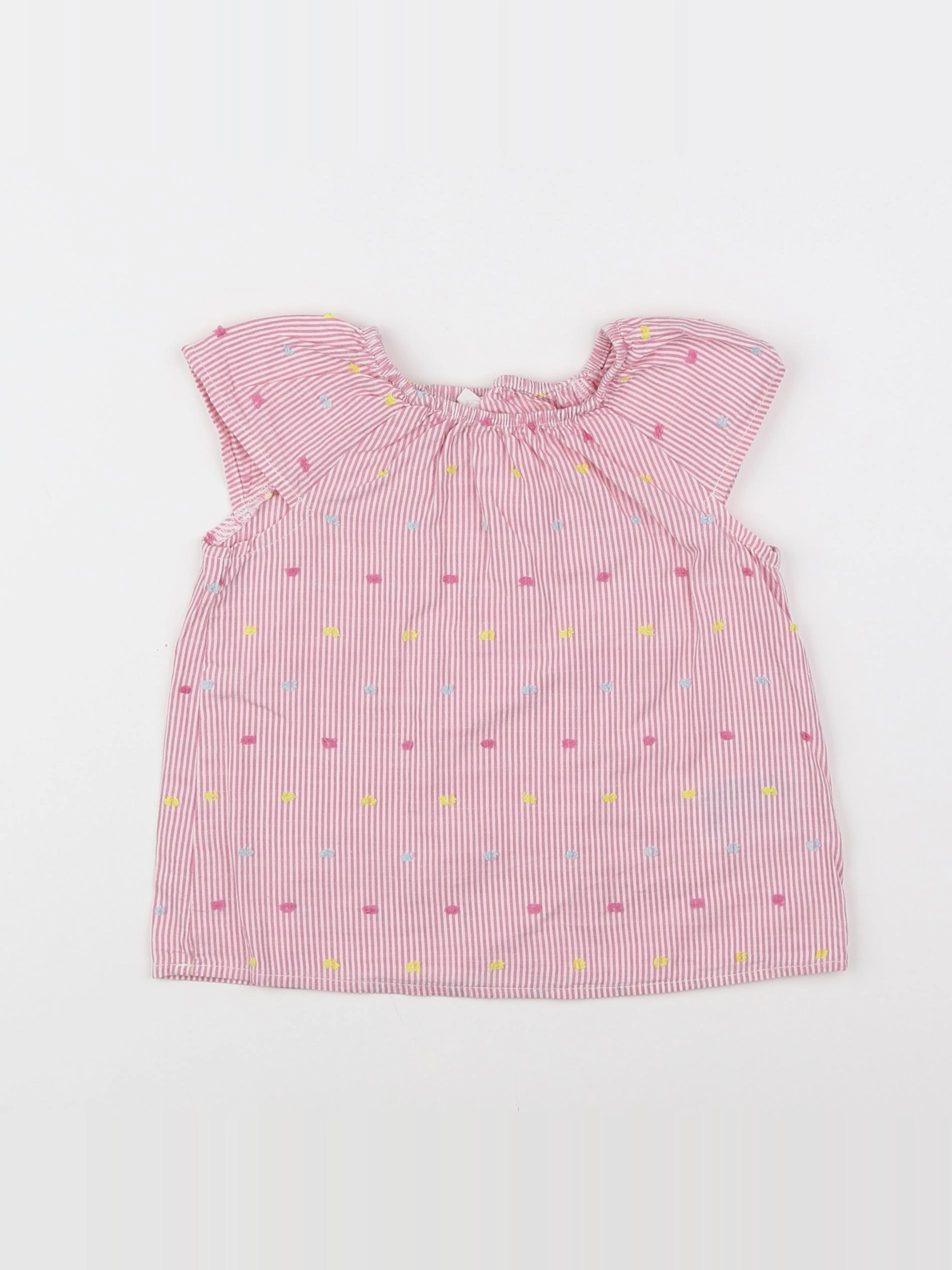 H&M - blouse rose - 9/12 mois