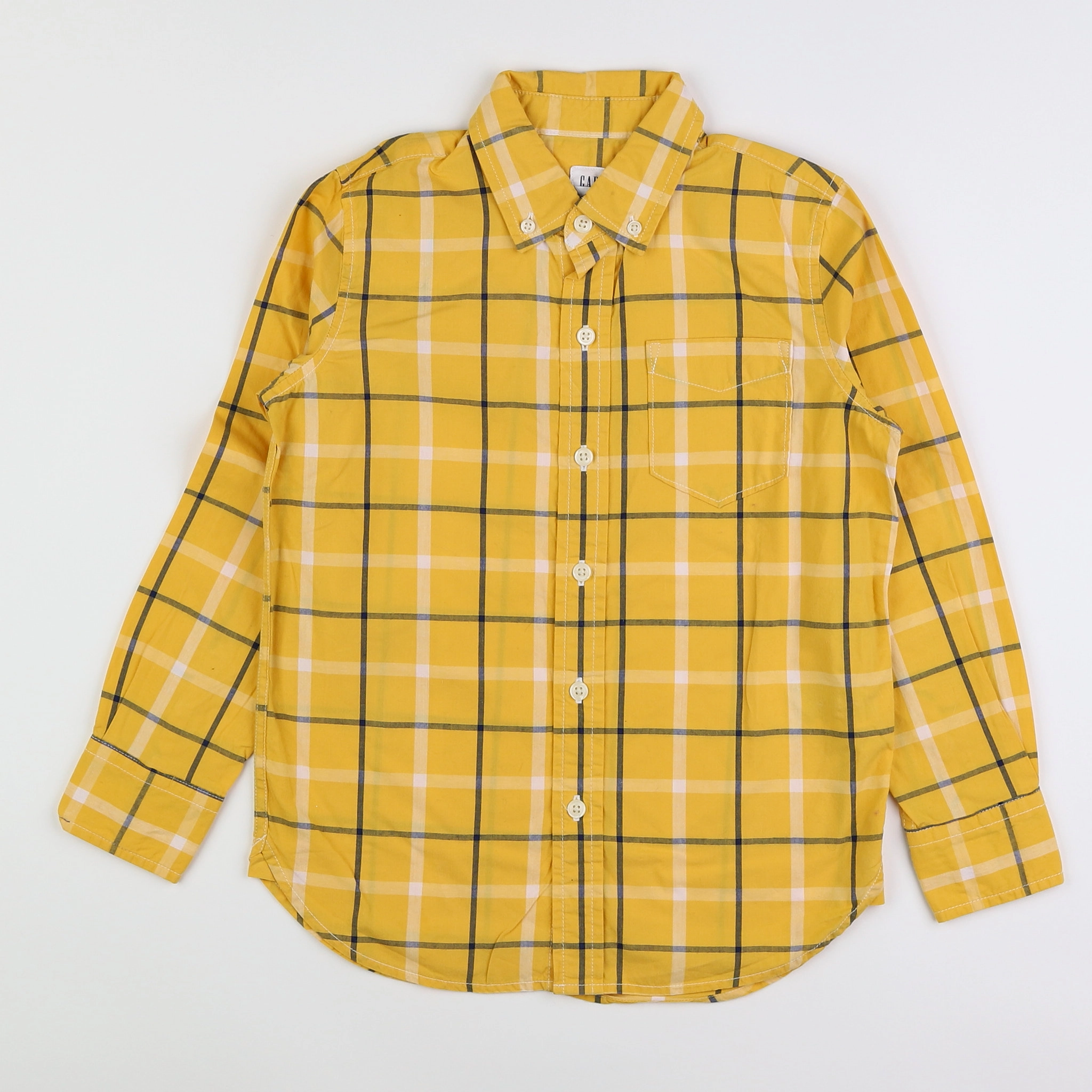 GAP - chemise jaune, gris - 10/12 ans