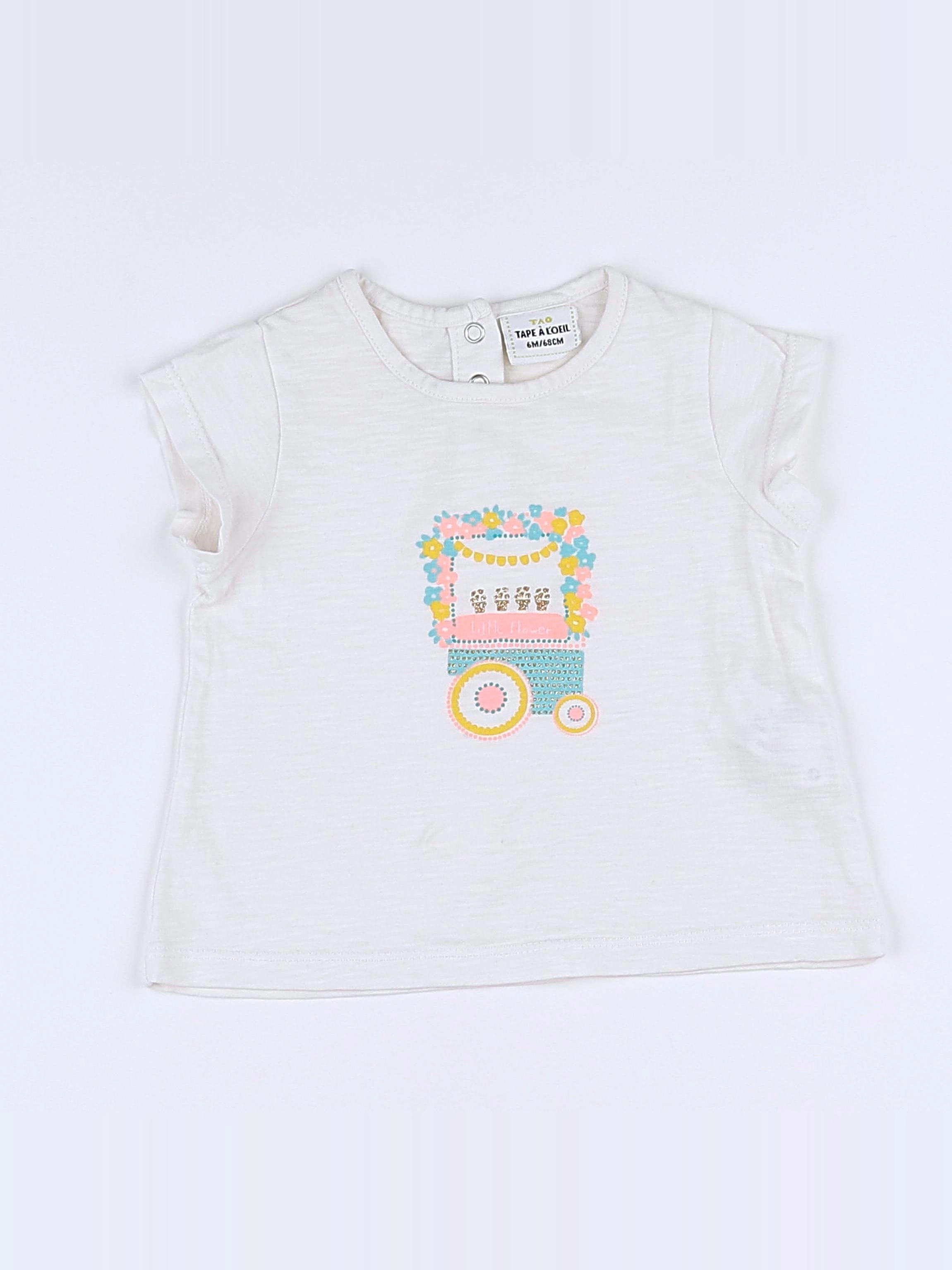 Tape à l'oeil - tee-shirt beige - 6 mois