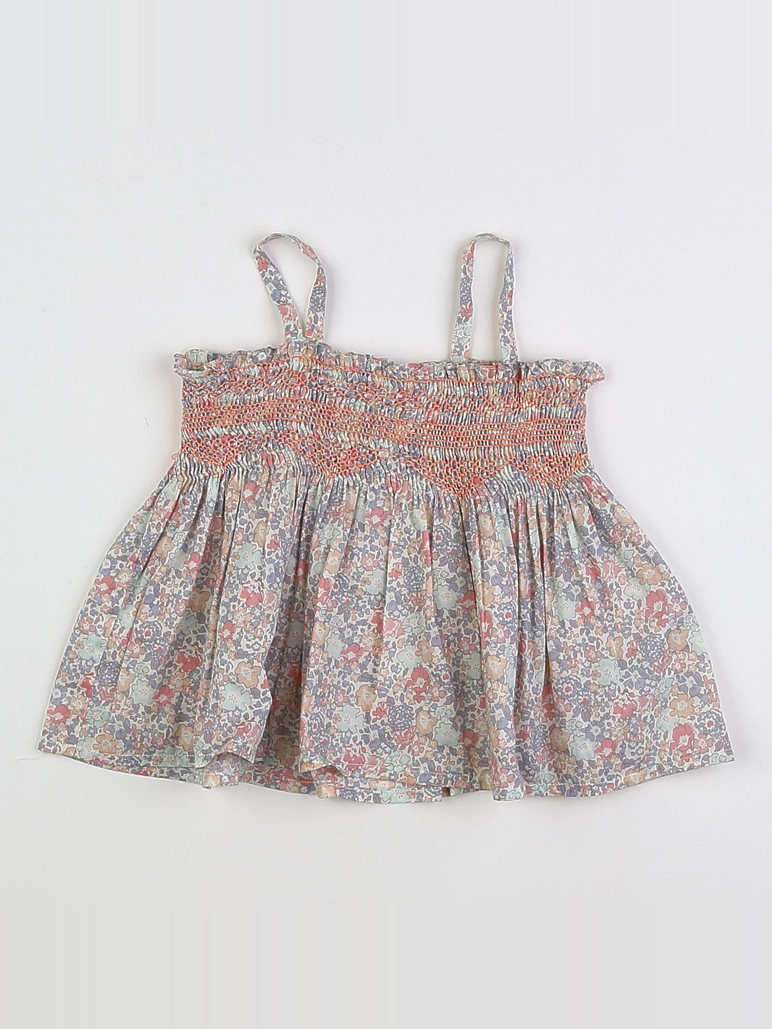 Bonpoint - blouse orange, rose, multicolore - 12 mois