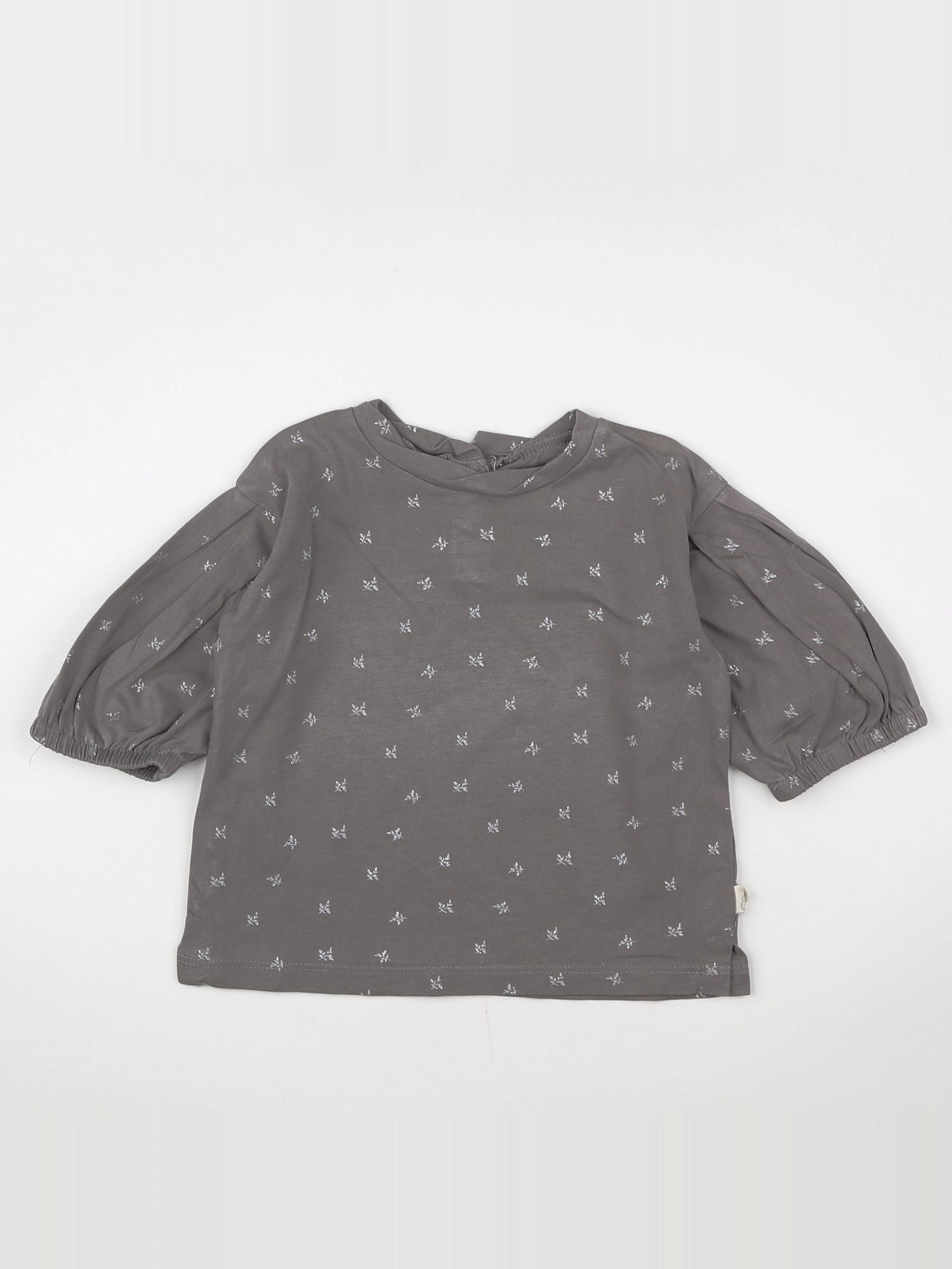 Mango - tee-shirt gris - 9/12 mois
