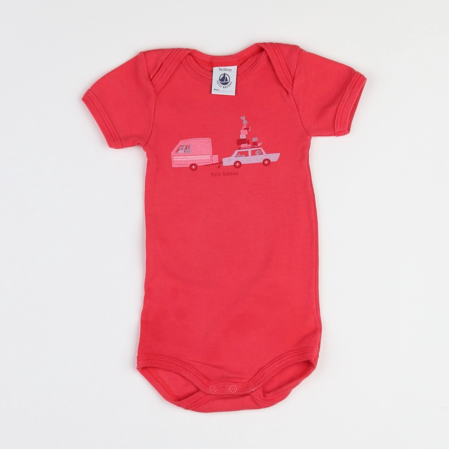 Petit Bateau - body rose - 3 mois