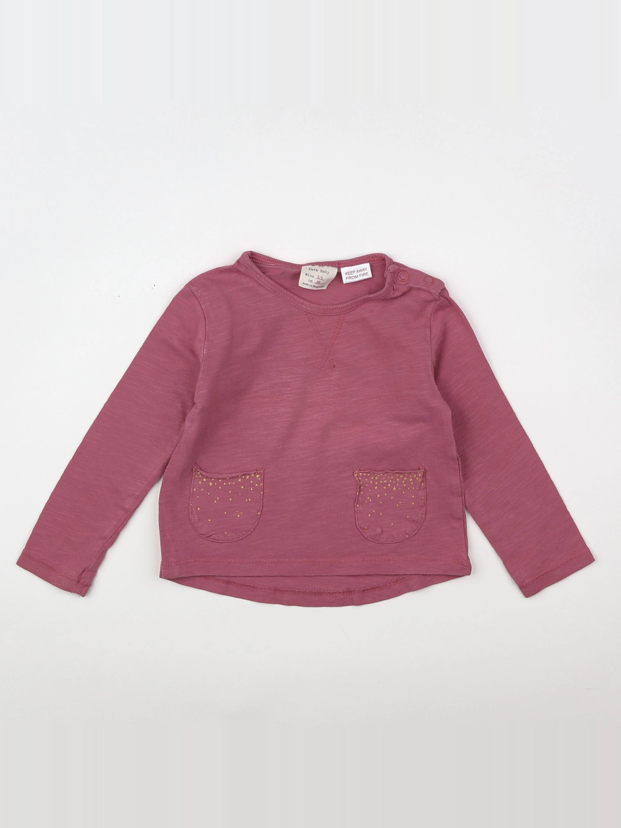 Zara - tee-shirt rose - 3/6 mois