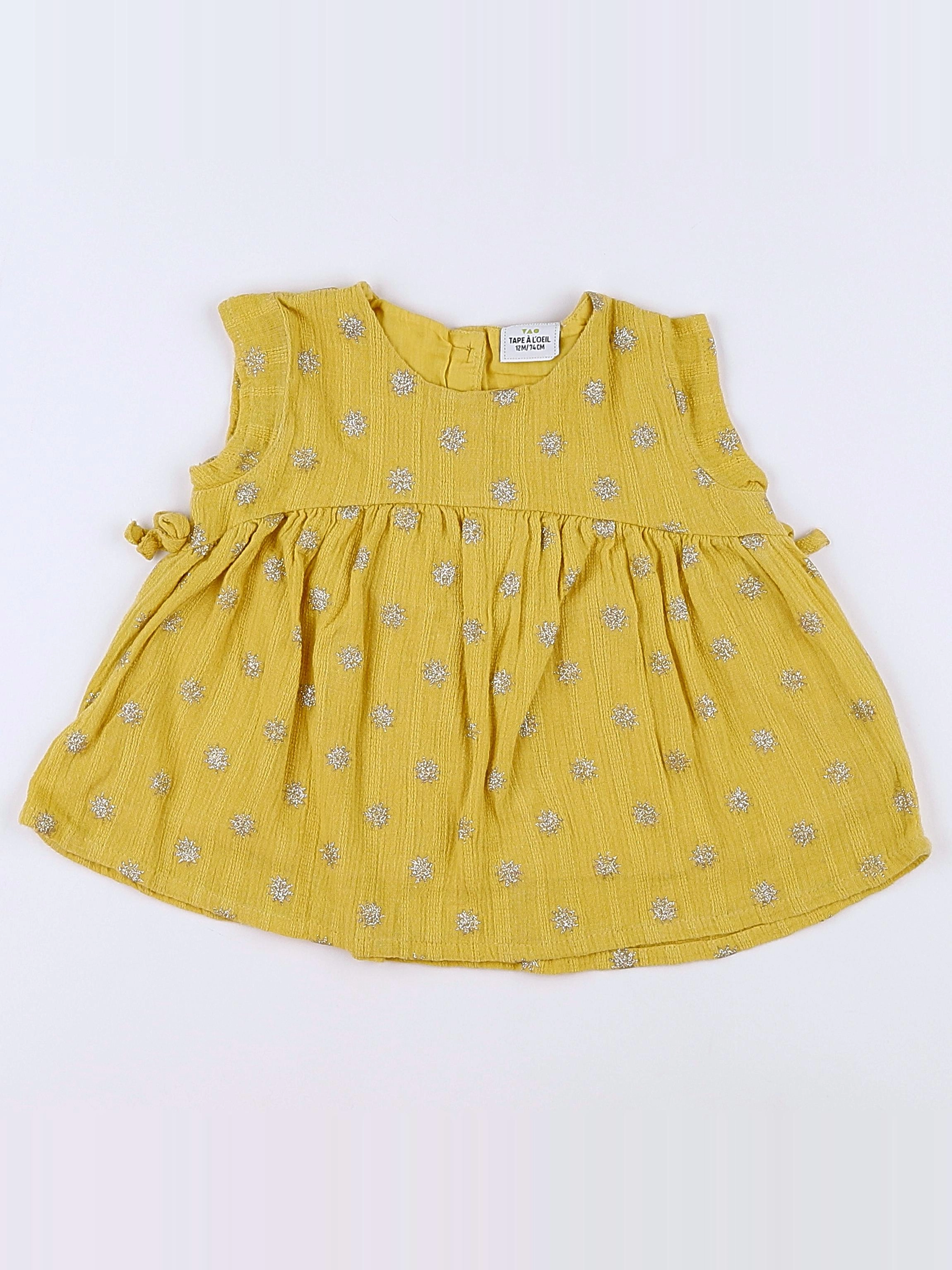 Tape à l'oeil - robe jaune, or - 12 mois