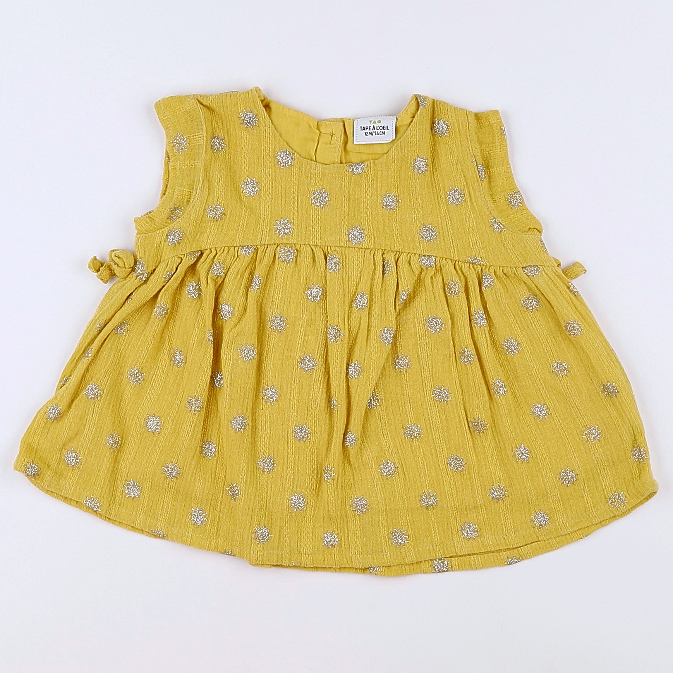Tape à l'oeil - robe jaune, or - 12 mois