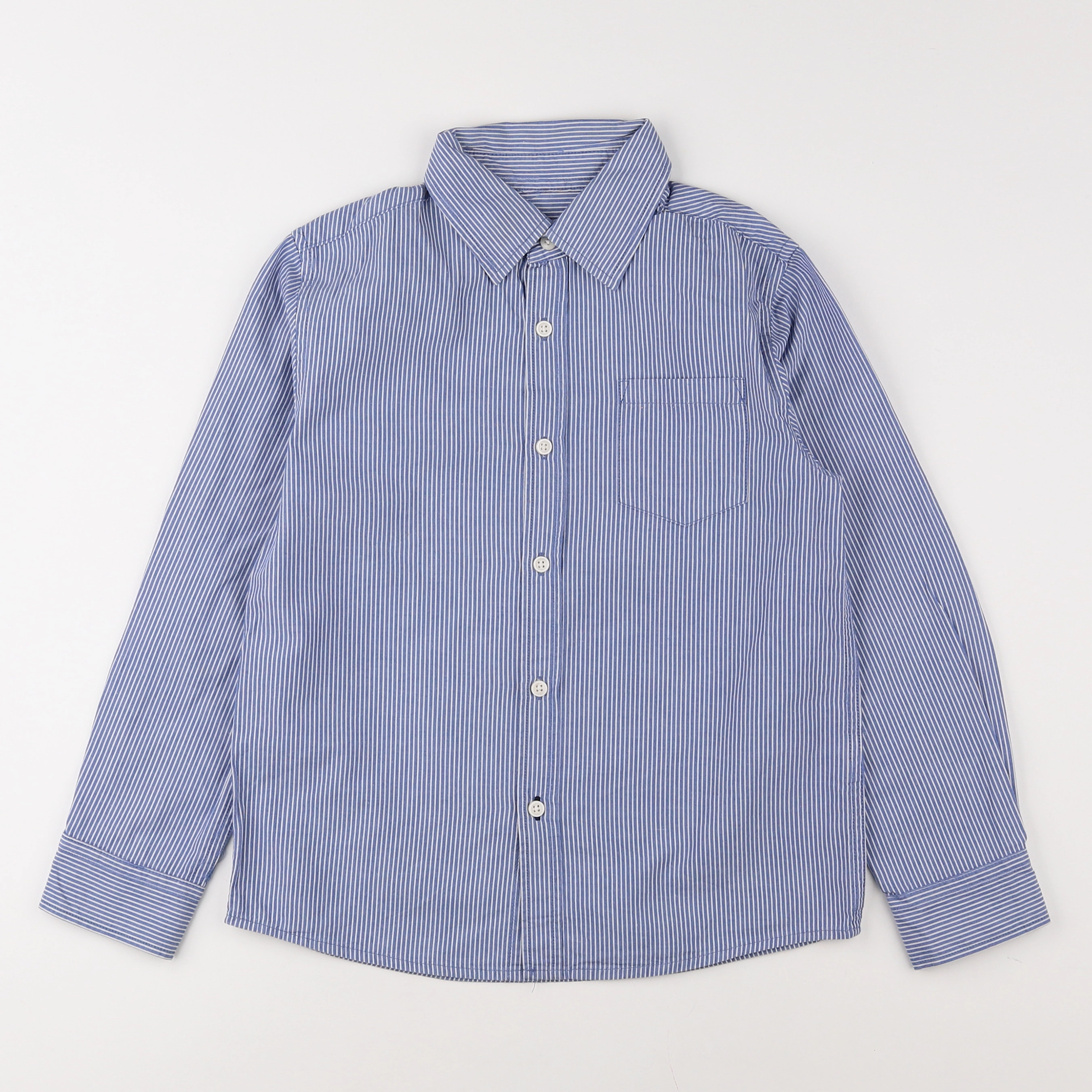 Monoprix - chemise bleu, blanc - 8 ans