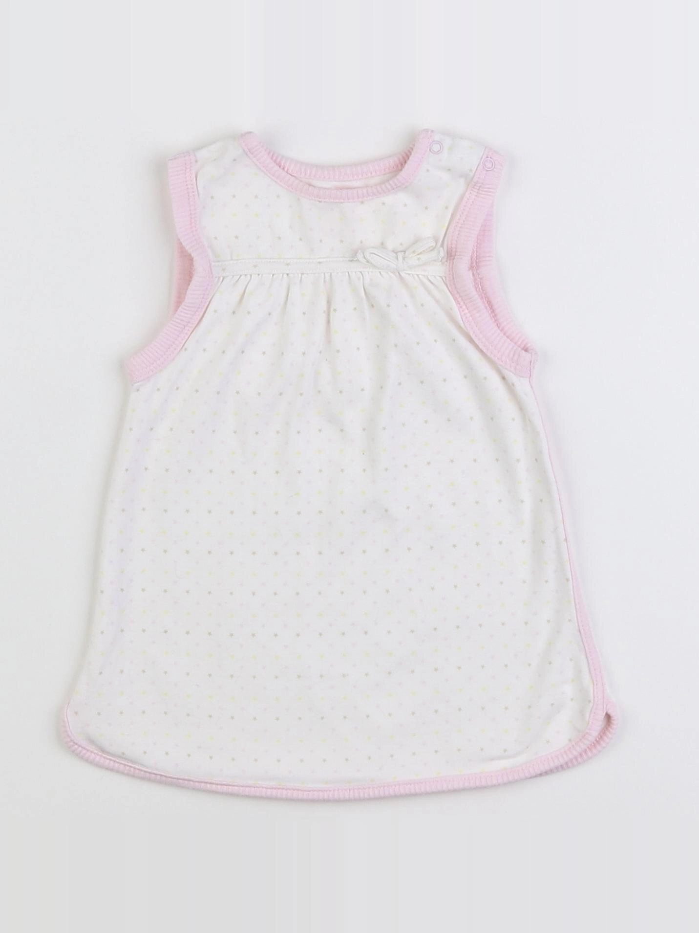 Tape à l'oeil - robe blanc, rose - 6 mois