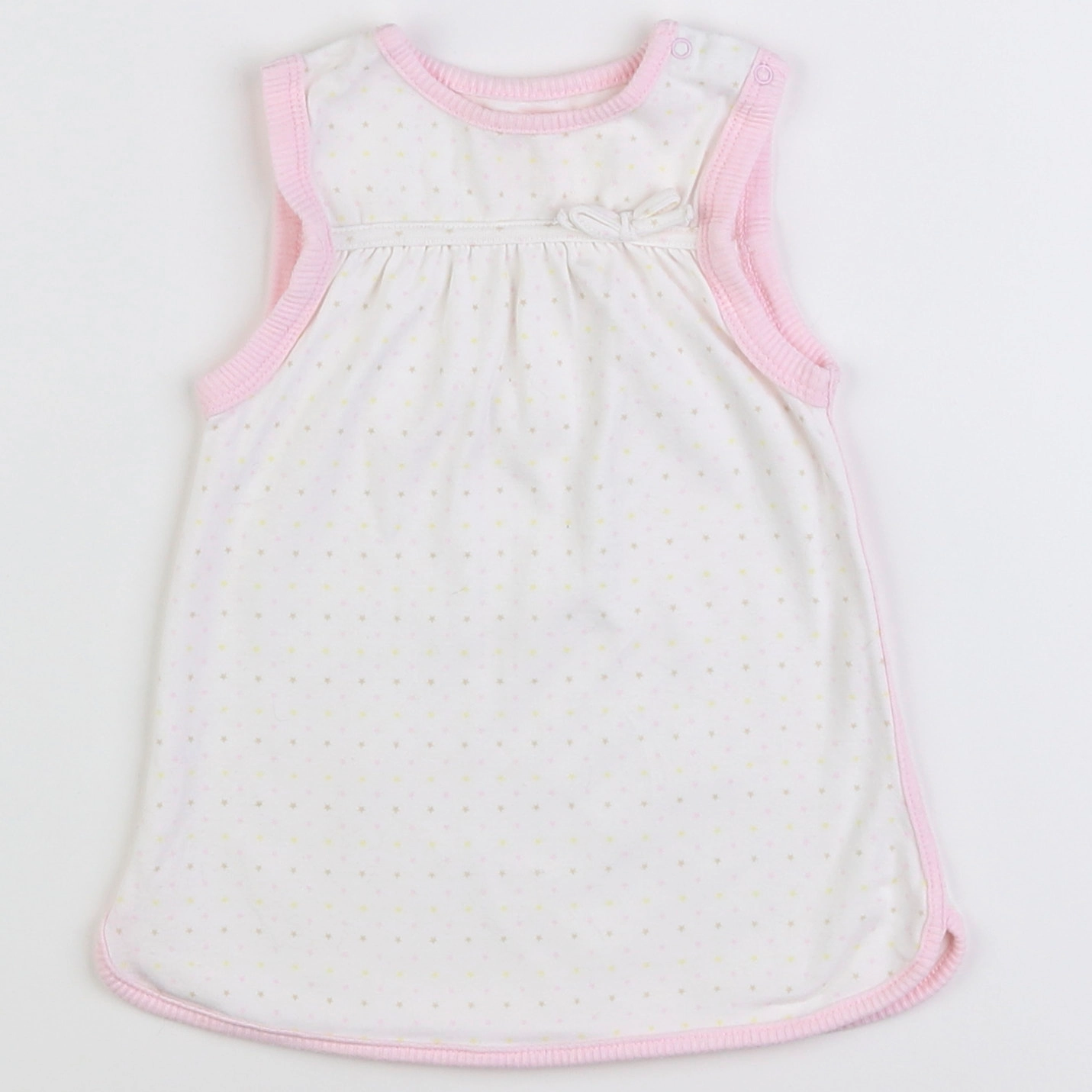 Tape à l'oeil - robe blanc, rose - 6 mois