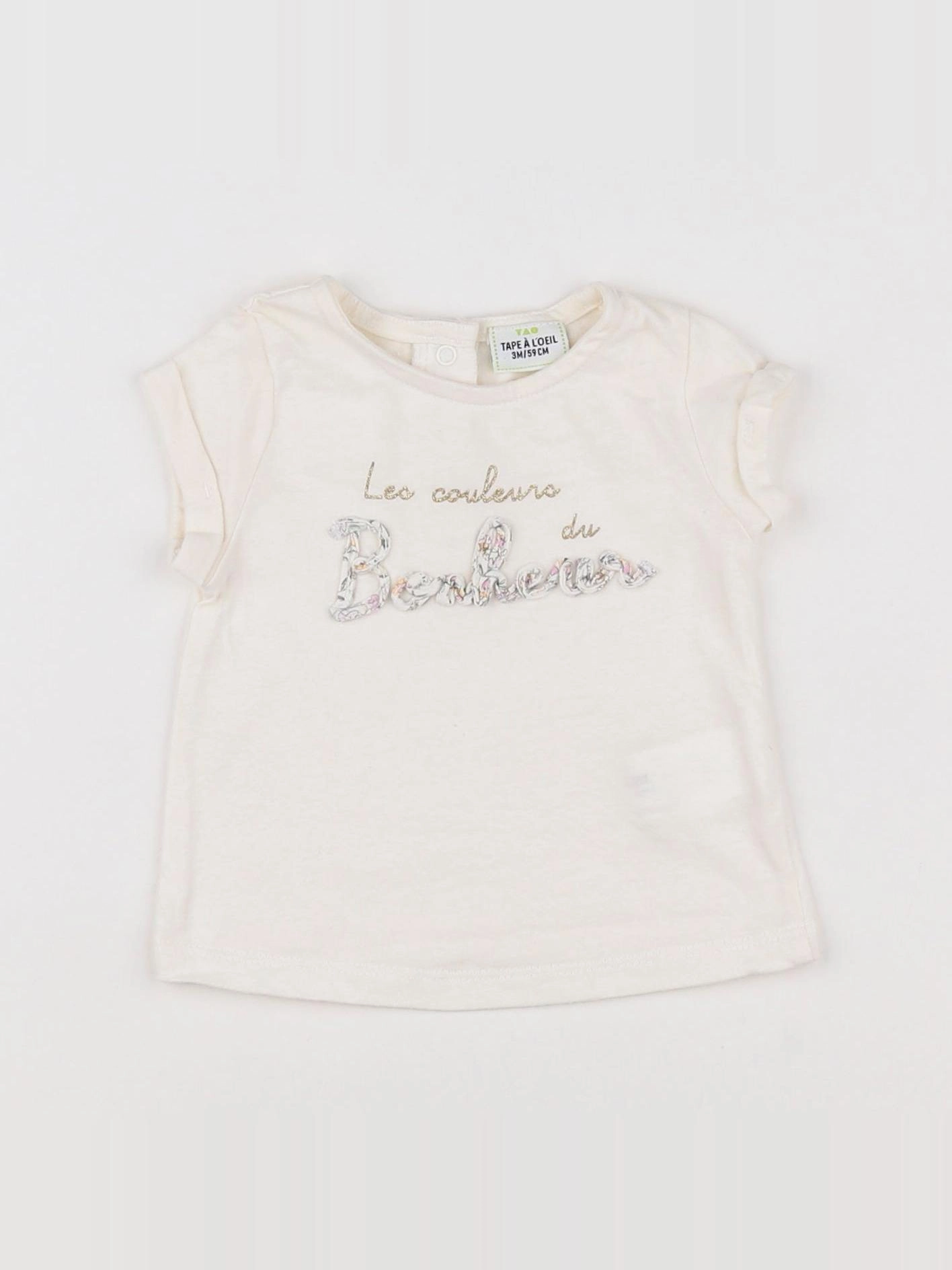 Tape à l'oeil - tee-shirt blanc, or - 3 mois