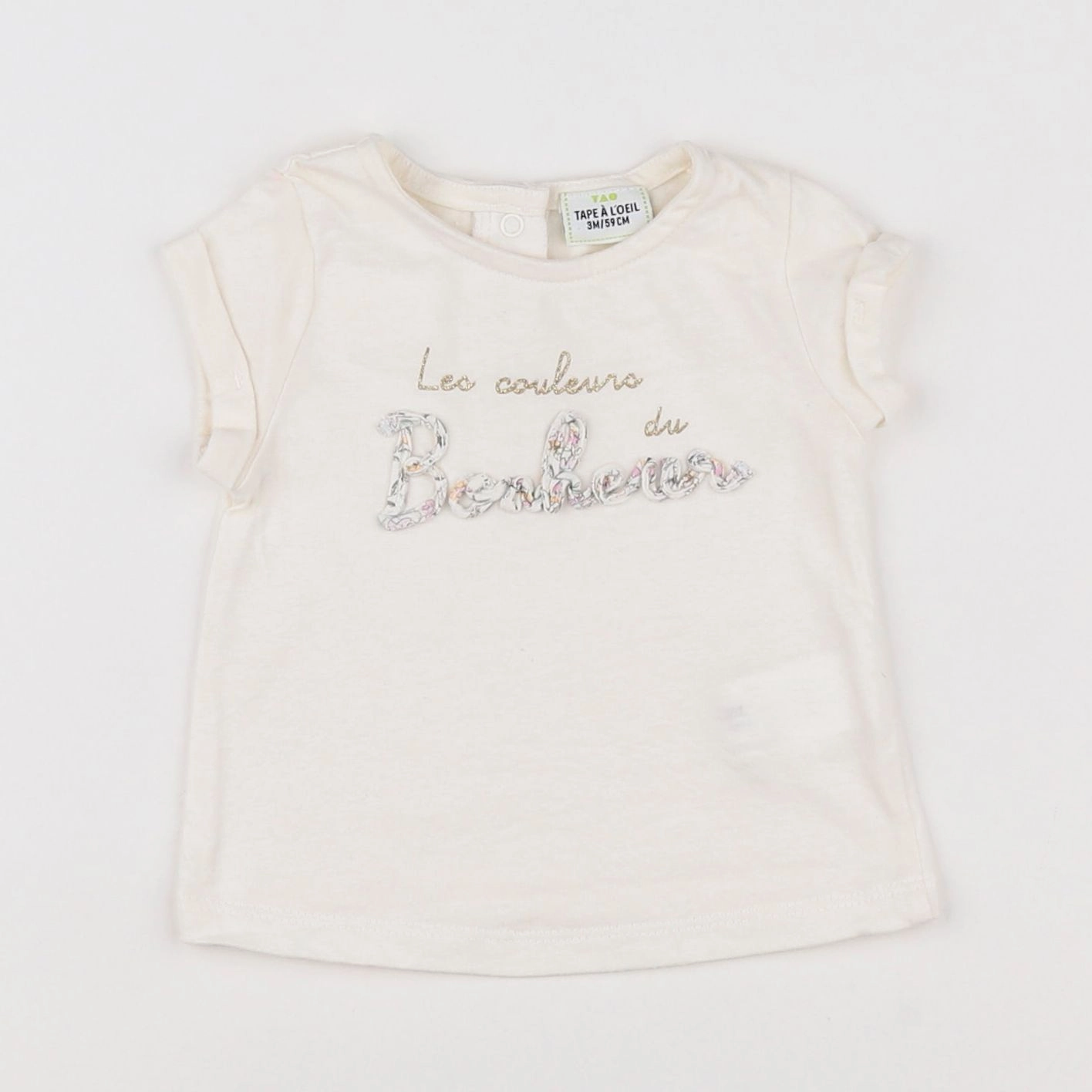 Tape à l'oeil - tee-shirt blanc, or - 3 mois