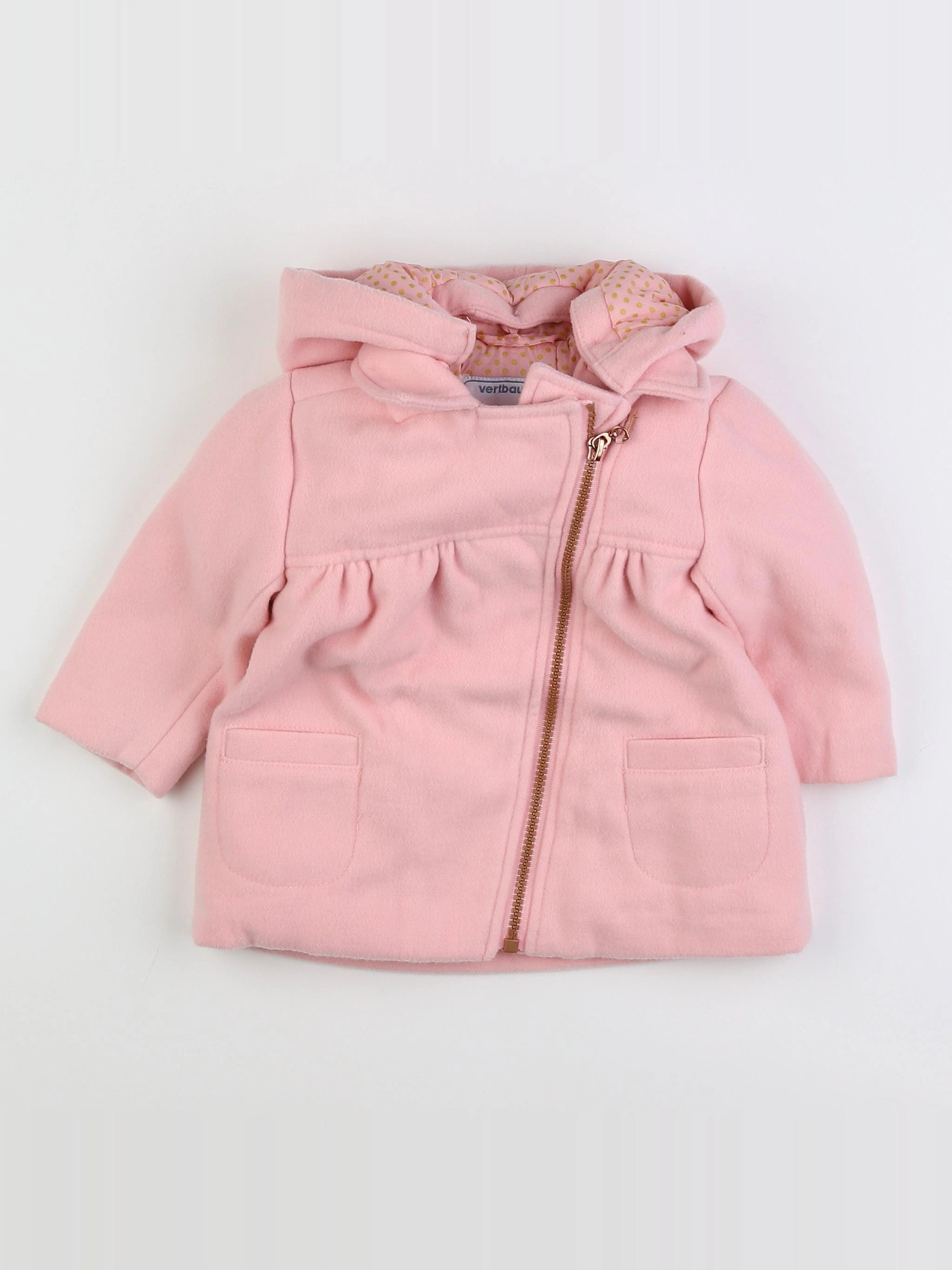 Vertbaudet - parka rose - 9 mois