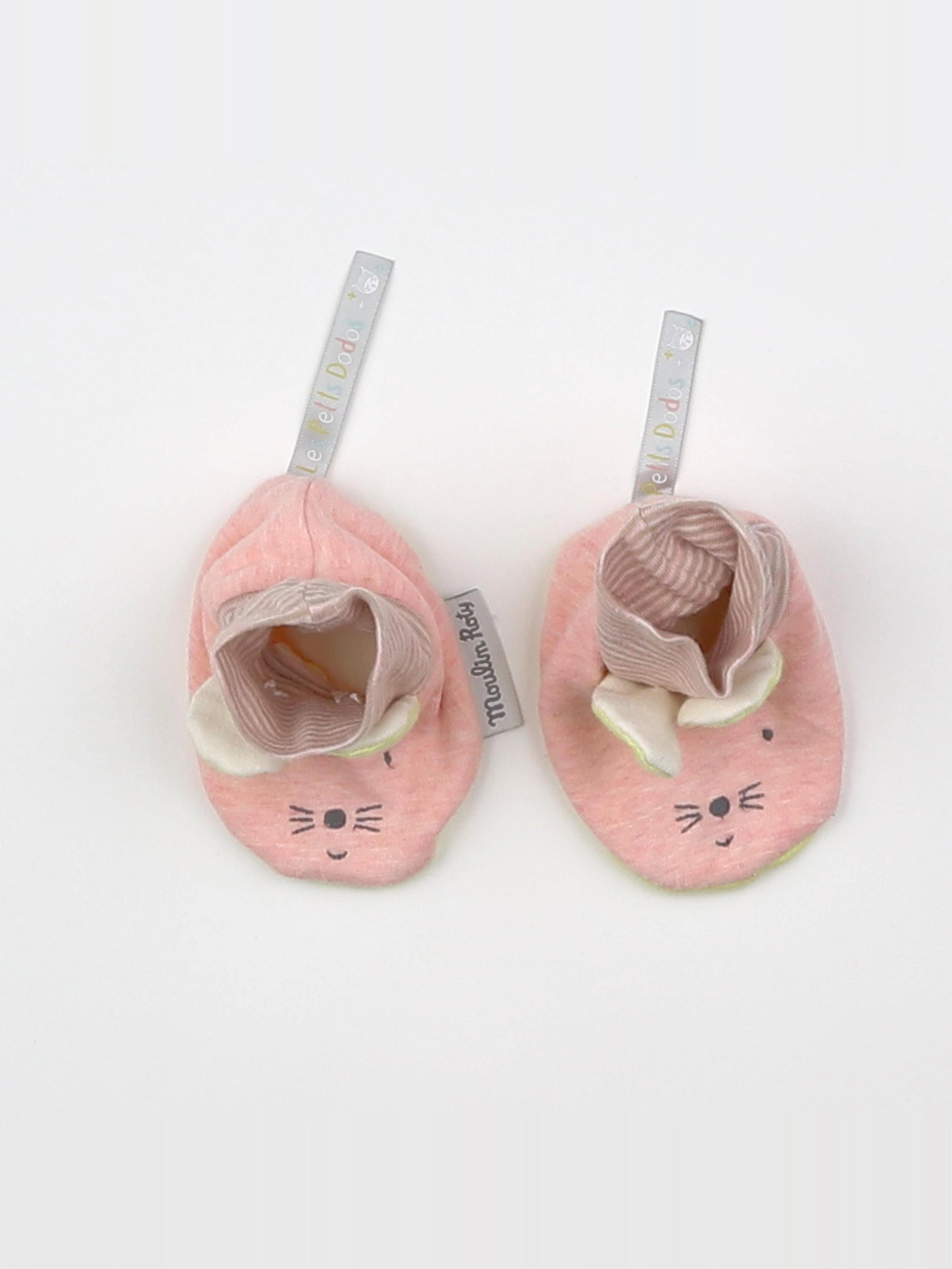 Moulin Roty - chaussons rose, gris - pointure 15